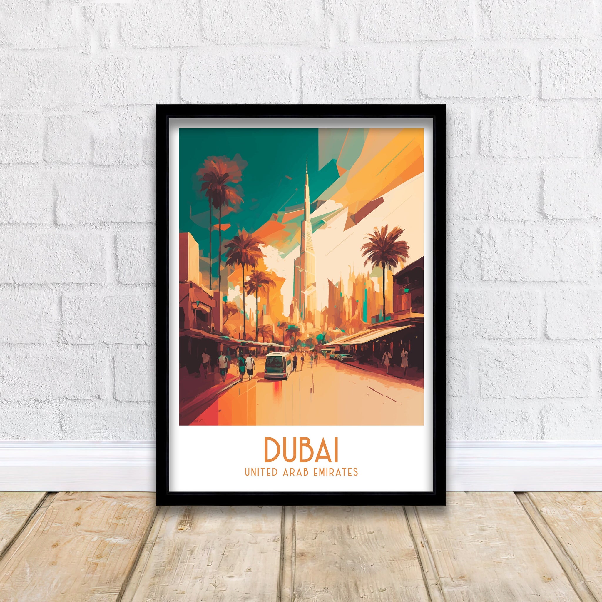 Dubai Travel Poster | Modern Skyline Art Print