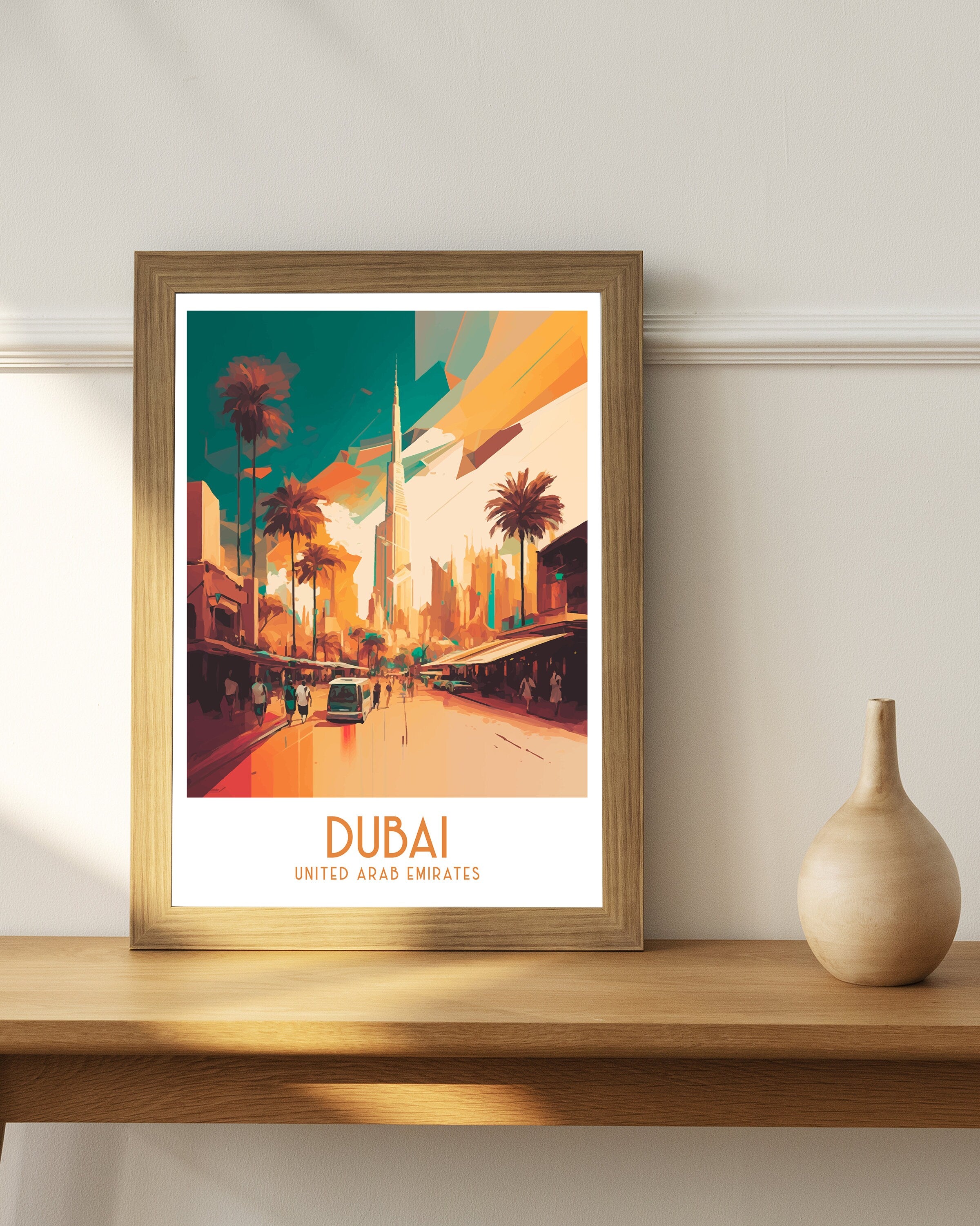 Dubai Travel Poster | Modern Skyline Art Print