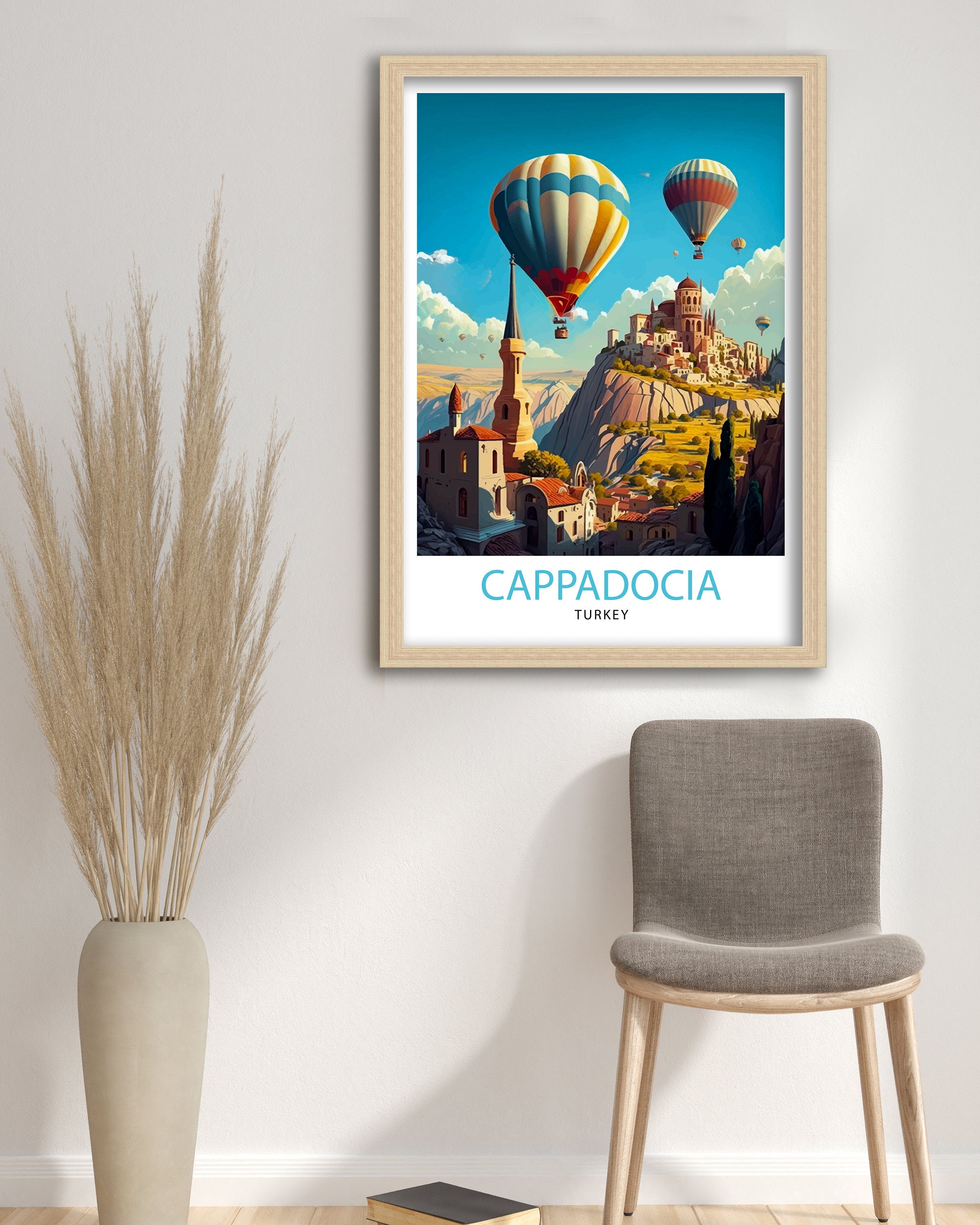 Cappadocia Hot Air Balloons Art Print, Turkey Travel Poster