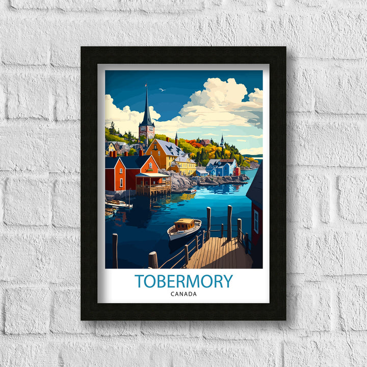 Tobermory Canada Travel Poster Tobermory Wall Art Tobermory Home Decor Tobermory Illustration Travel Poster Gift Canada Home Decor