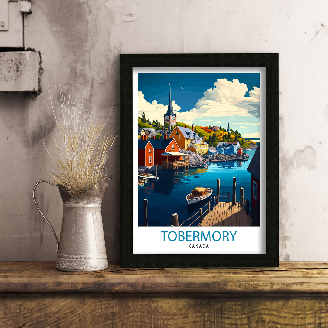 Tobermory Canada Travel Poster Tobermory Wall Art Tobermory Home Decor Tobermory Illustration Travel Poster Gift Canada Home Decor