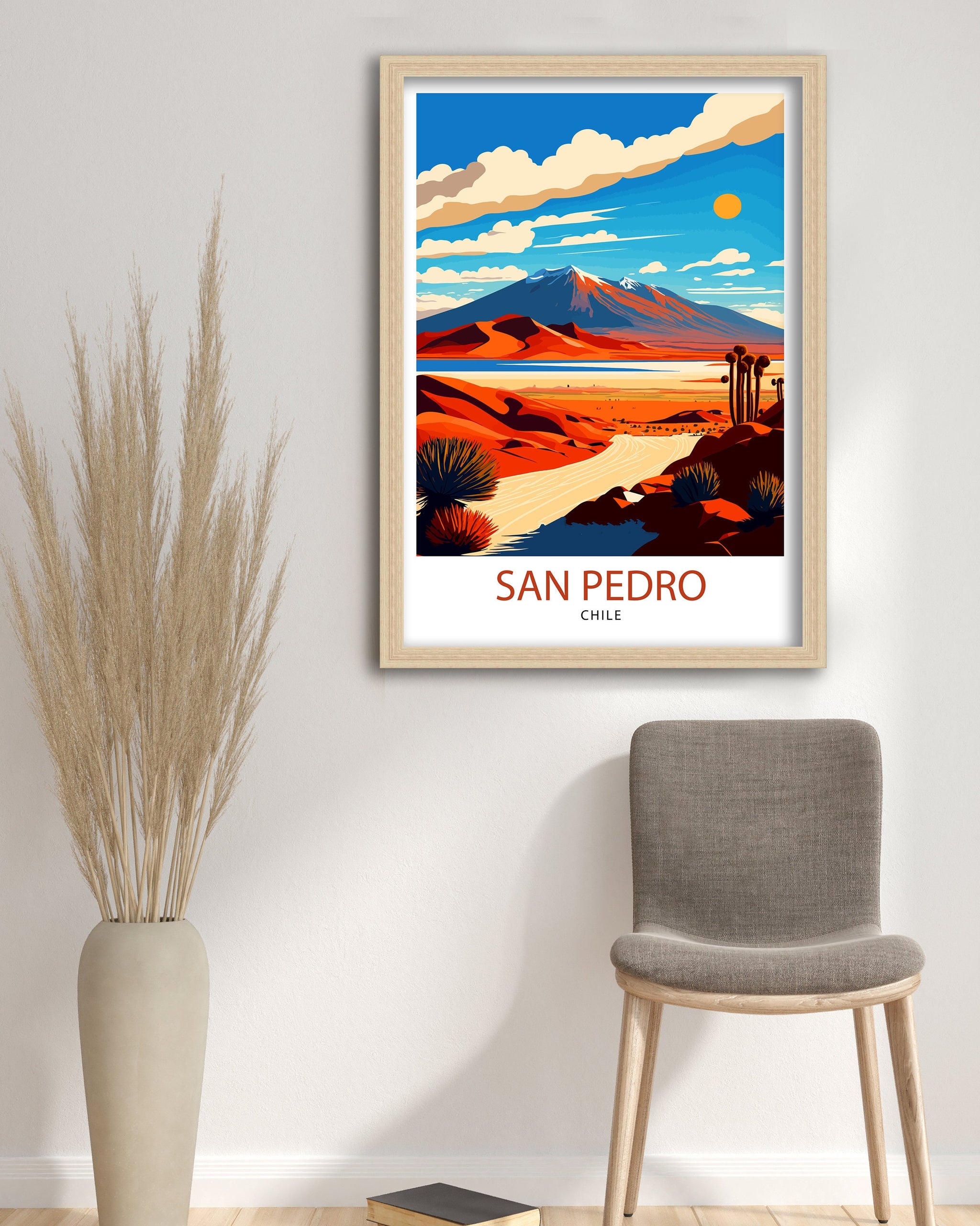 San Pedro Chile Travel Poster | Desert Illustration Art Print