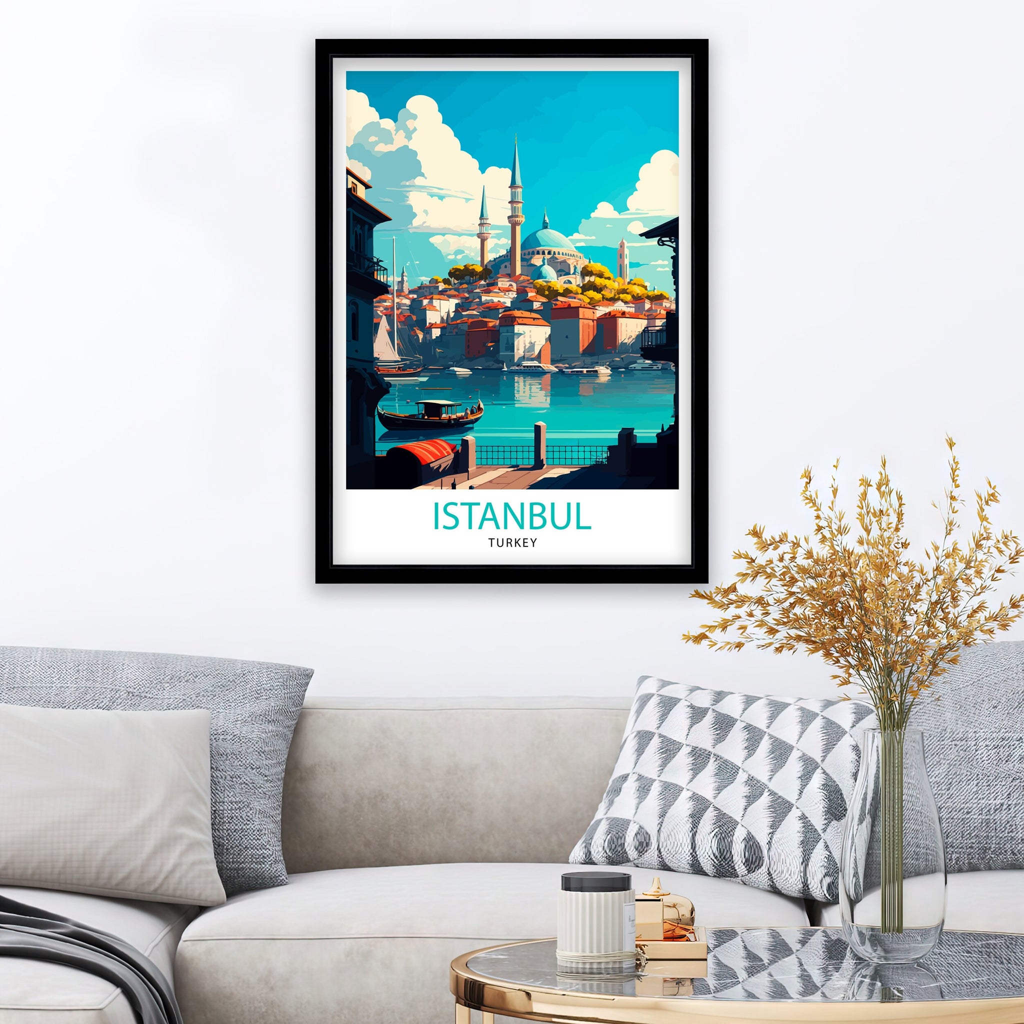 Istanbul Travel Poster: Vibrant City Illustration