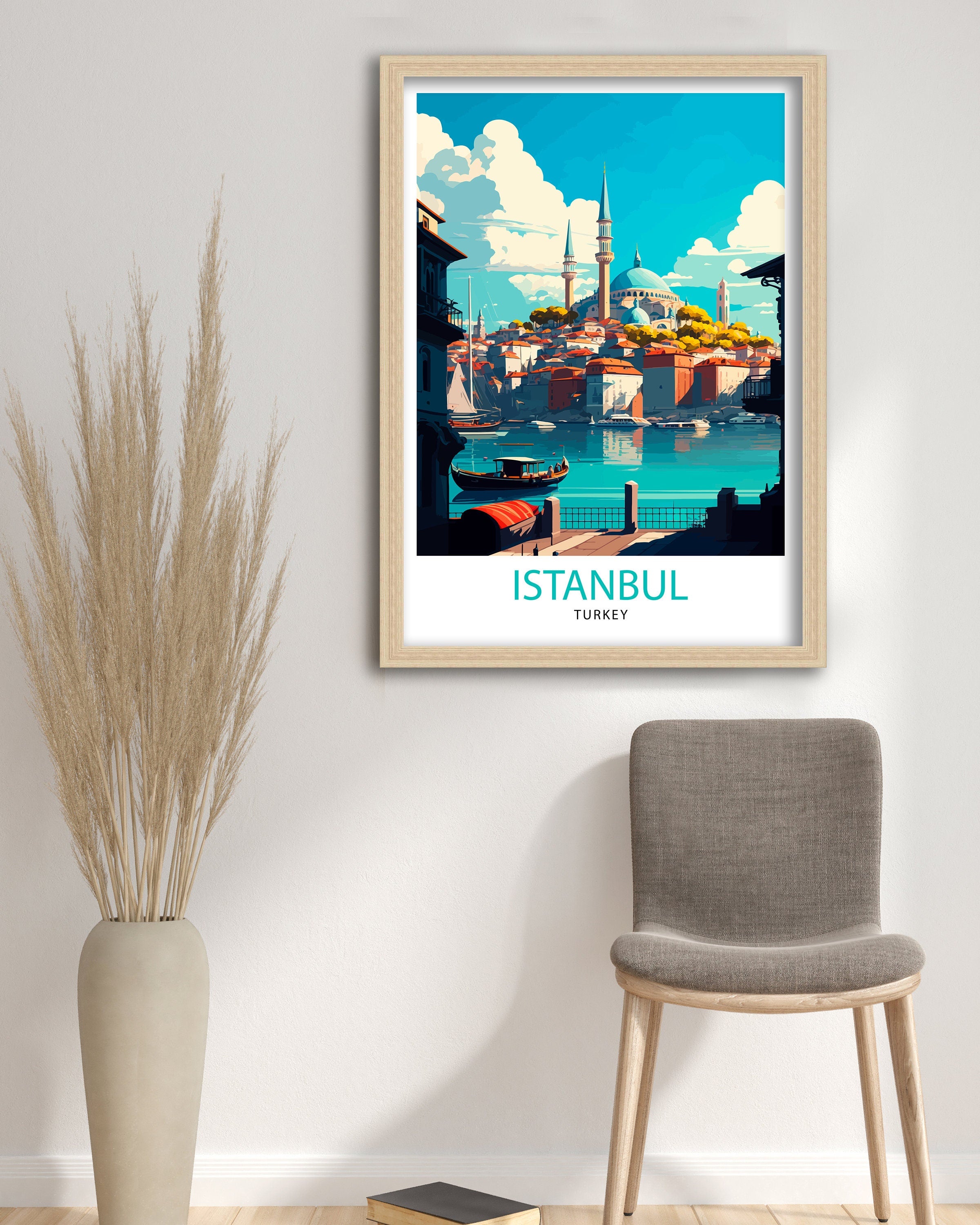 Istanbul Travel Poster: Vibrant City Illustration