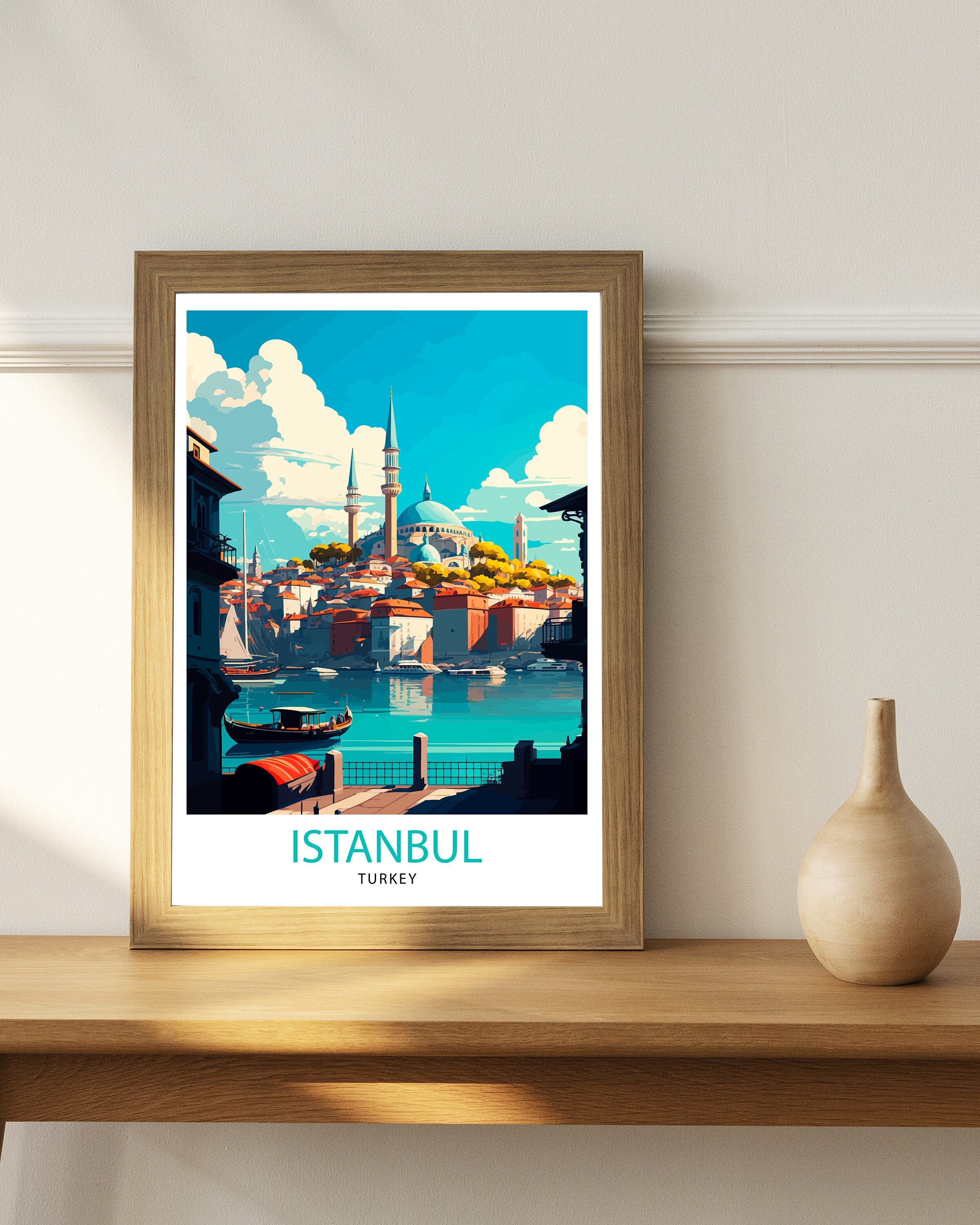 Istanbul Travel Poster: Vibrant City Illustration