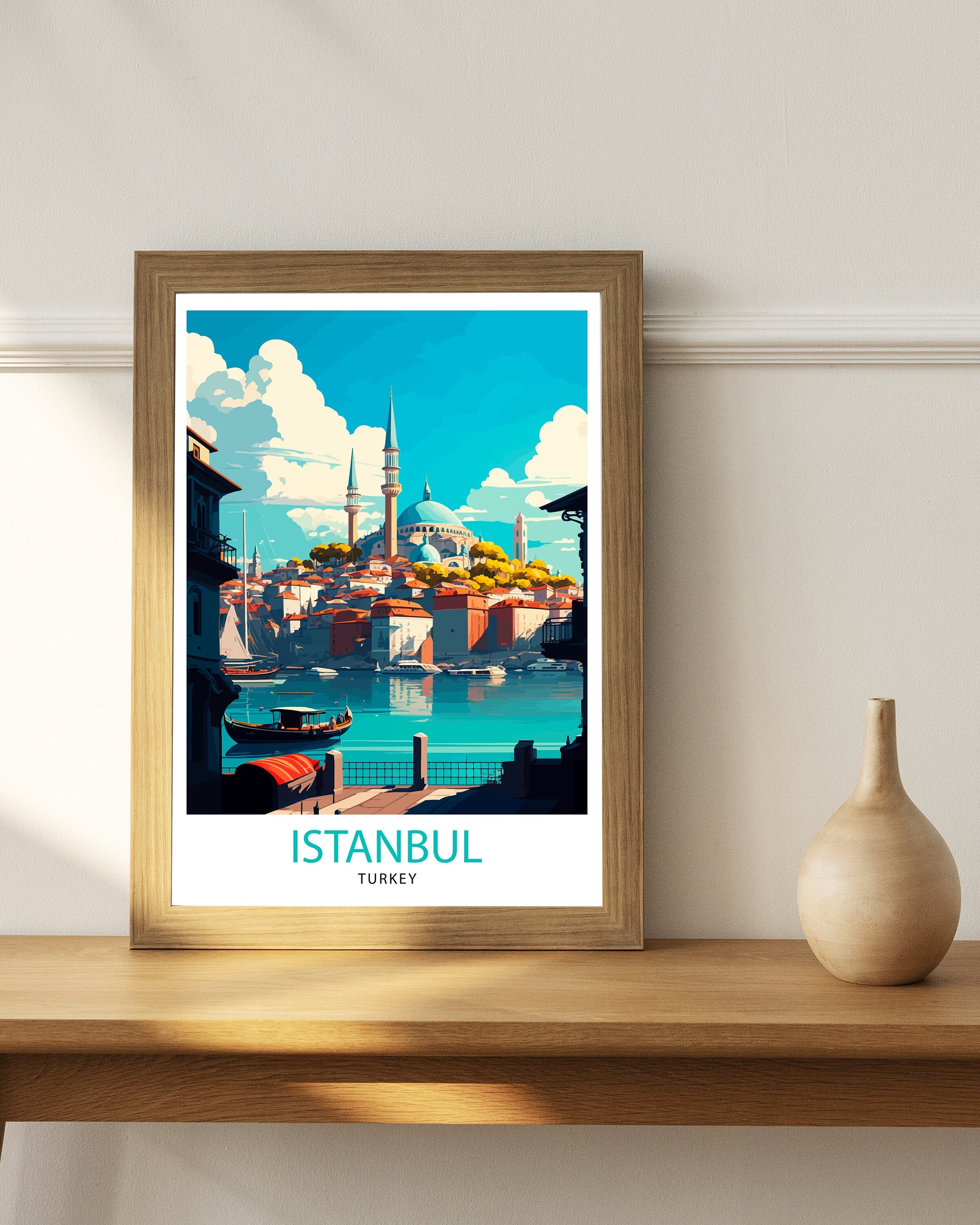 Istanbul Travel Poster: Vibrant City Illustration