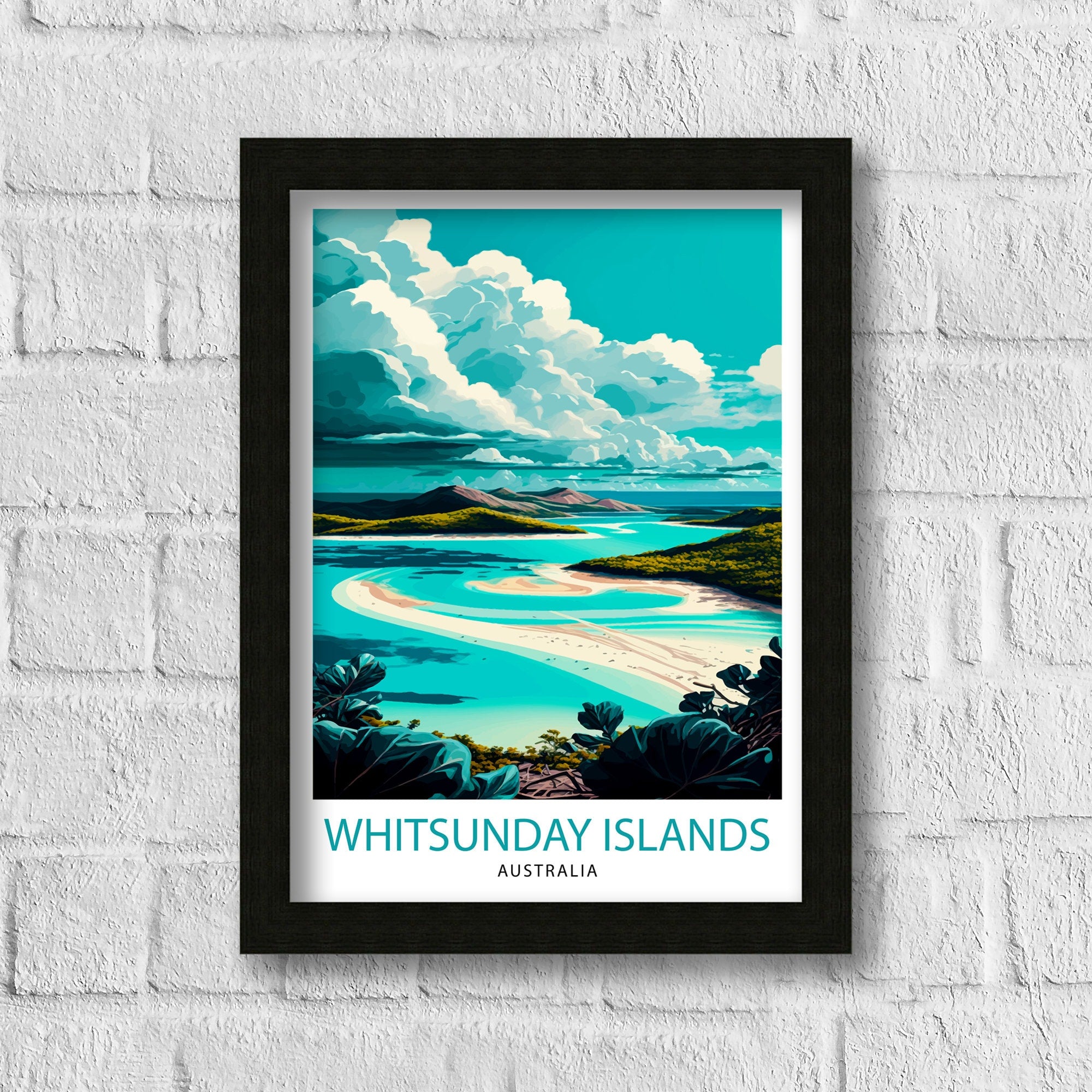 Whitsunday Islands Print, Australia Travel Poster