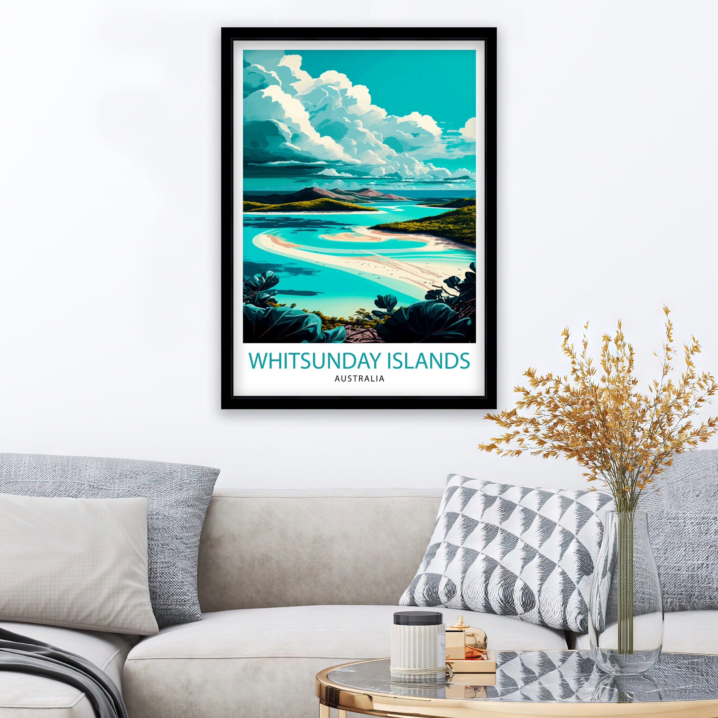 Whitsunday Islands Print, Australia Travel Poster