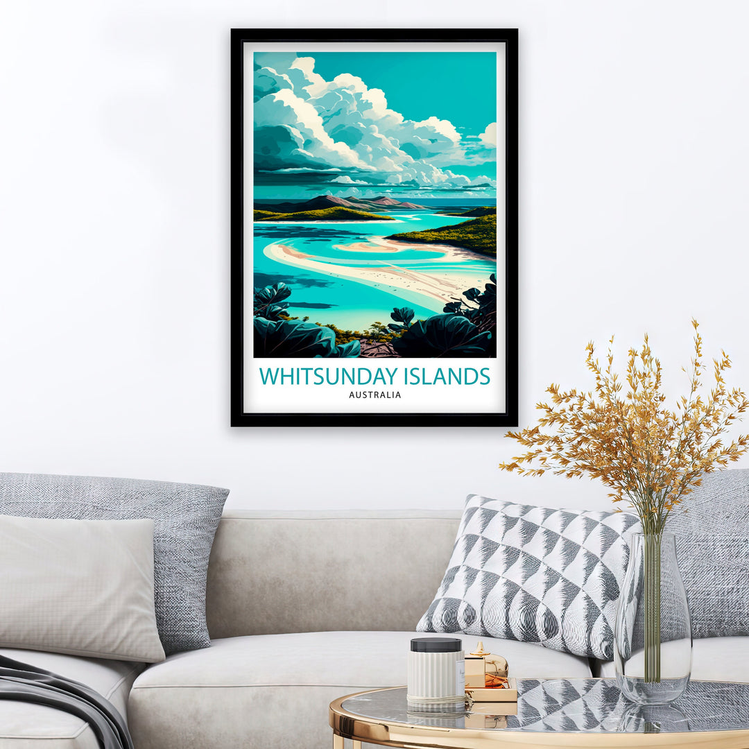 Whitsunday Australia Travel Poster Whitsunday Islands Wall Art Whitsunday Home Decor Australian Illustration Travel Poster Gift Australia