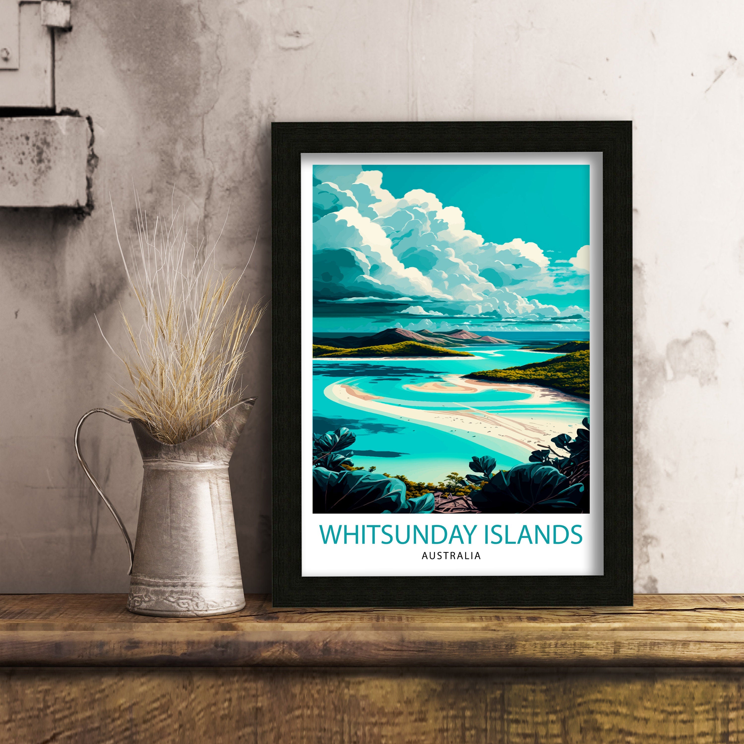 Whitsunday Islands Print, Australia Travel Poster