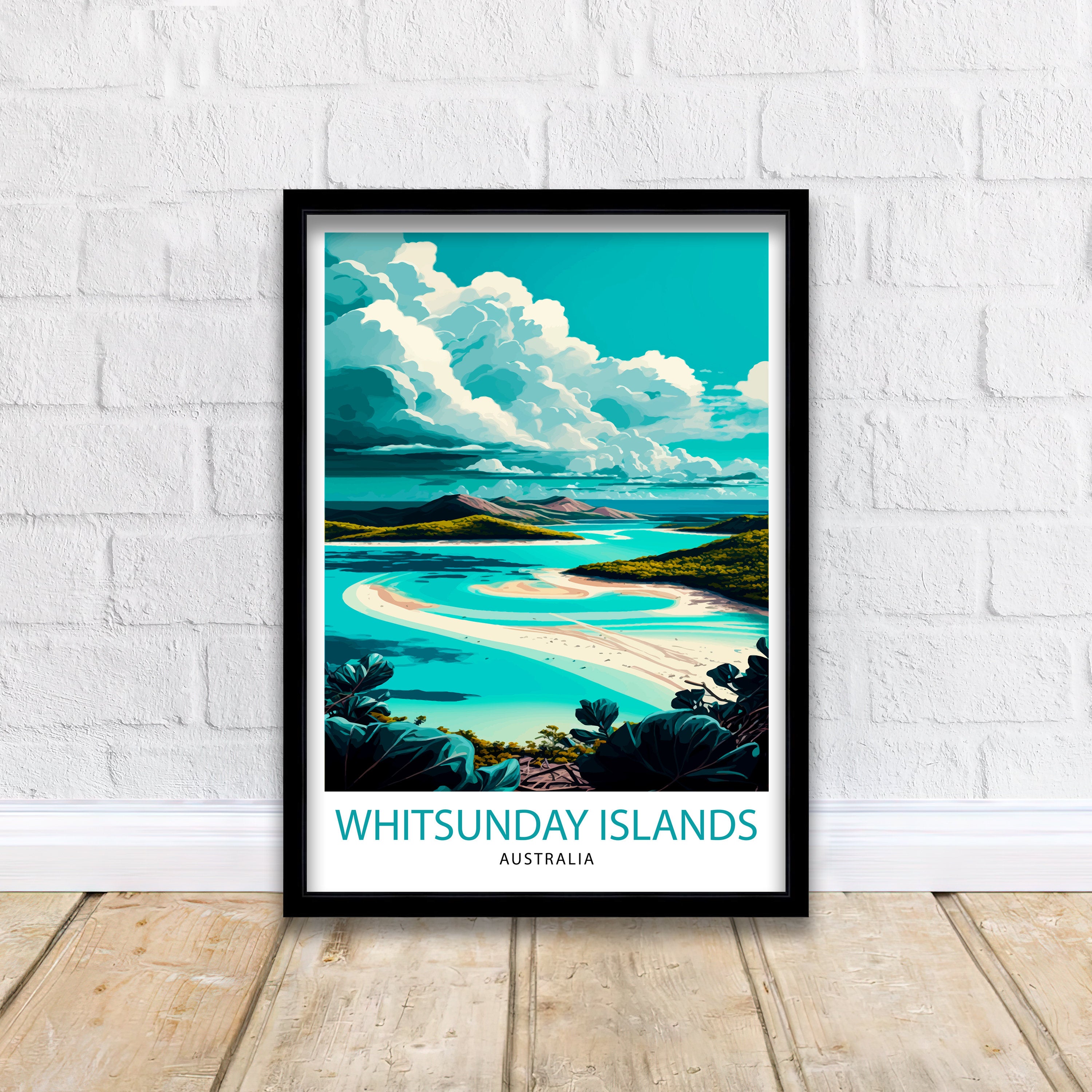 Whitsunday Islands Print, Australia Travel Poster