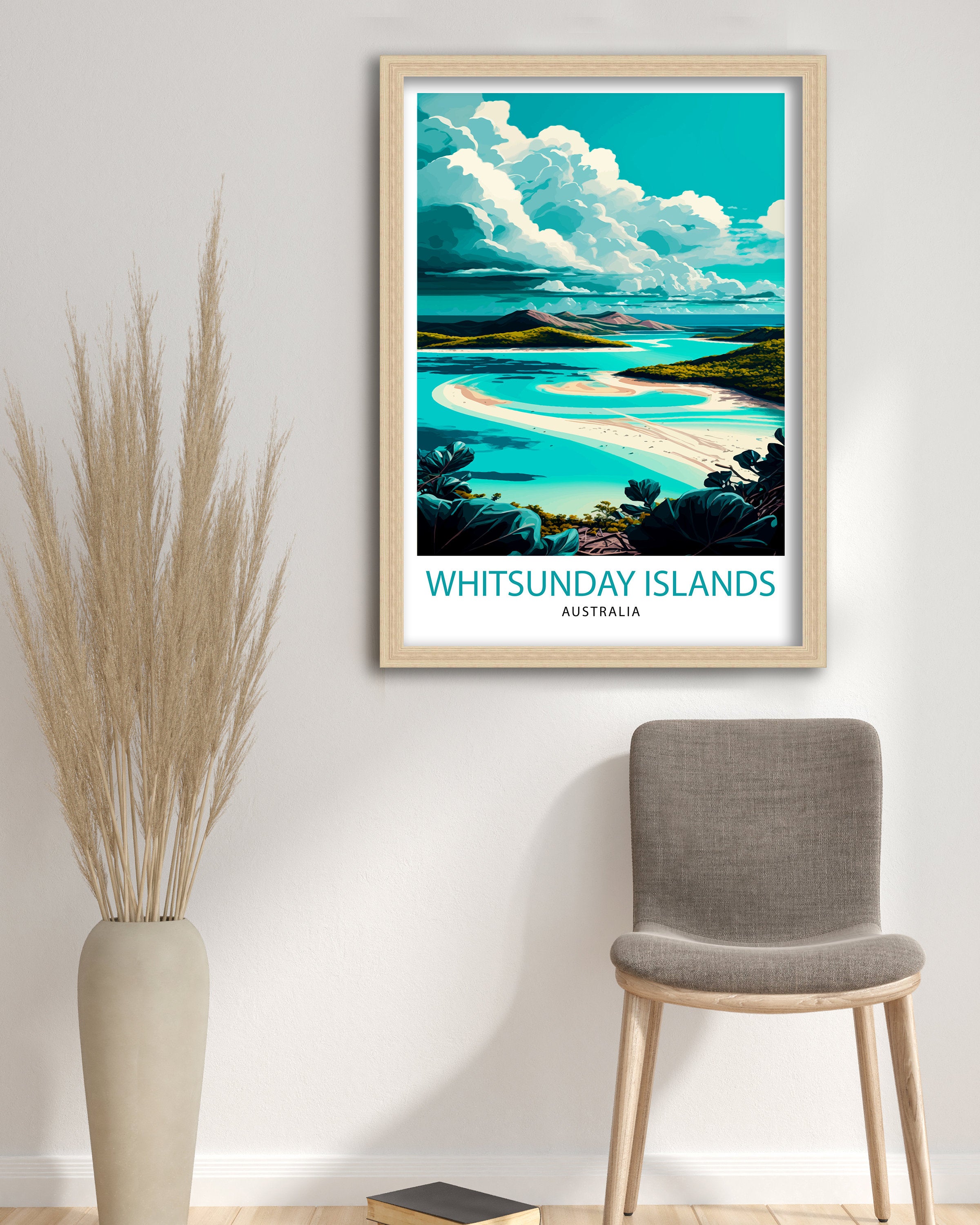 Whitsunday Islands Print, Australia Travel Poster