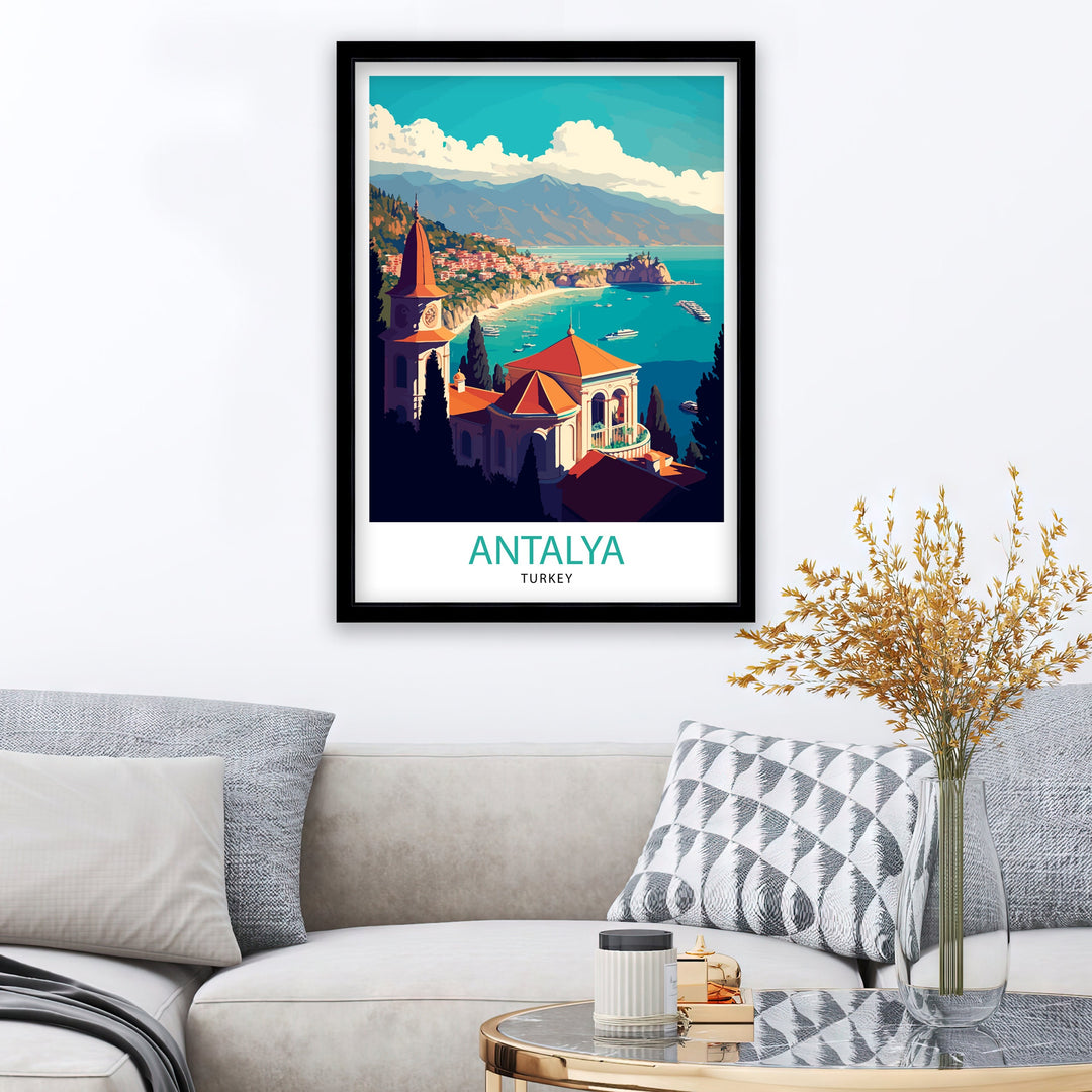 Antalya Turkey Travel Poster Antalya