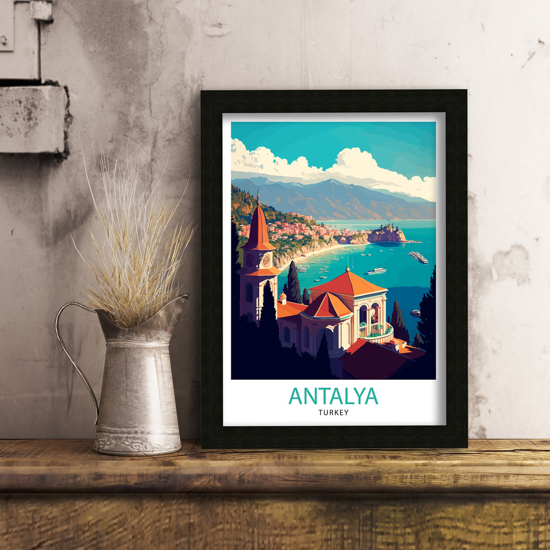 Antalya Turkey Travel Poster Antalya