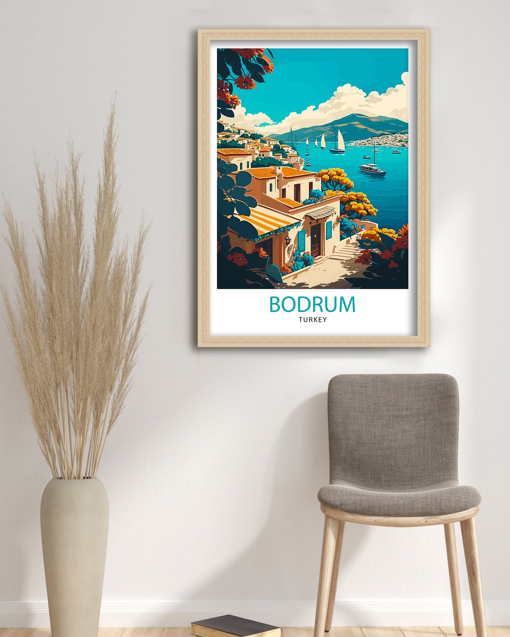 Bodrum Turkey Travel Illustration Print