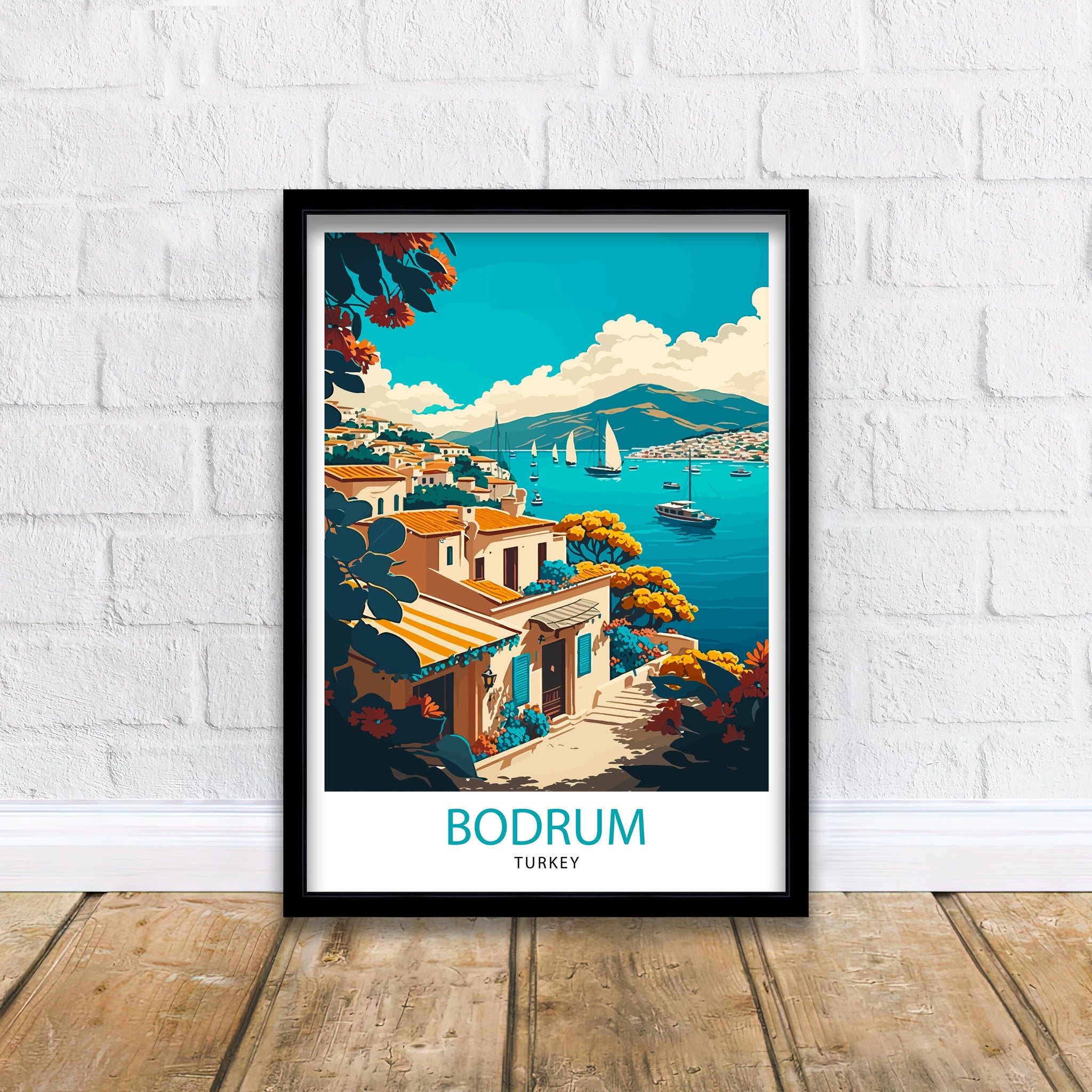 Bodrum Turkey Travel Illustration Print