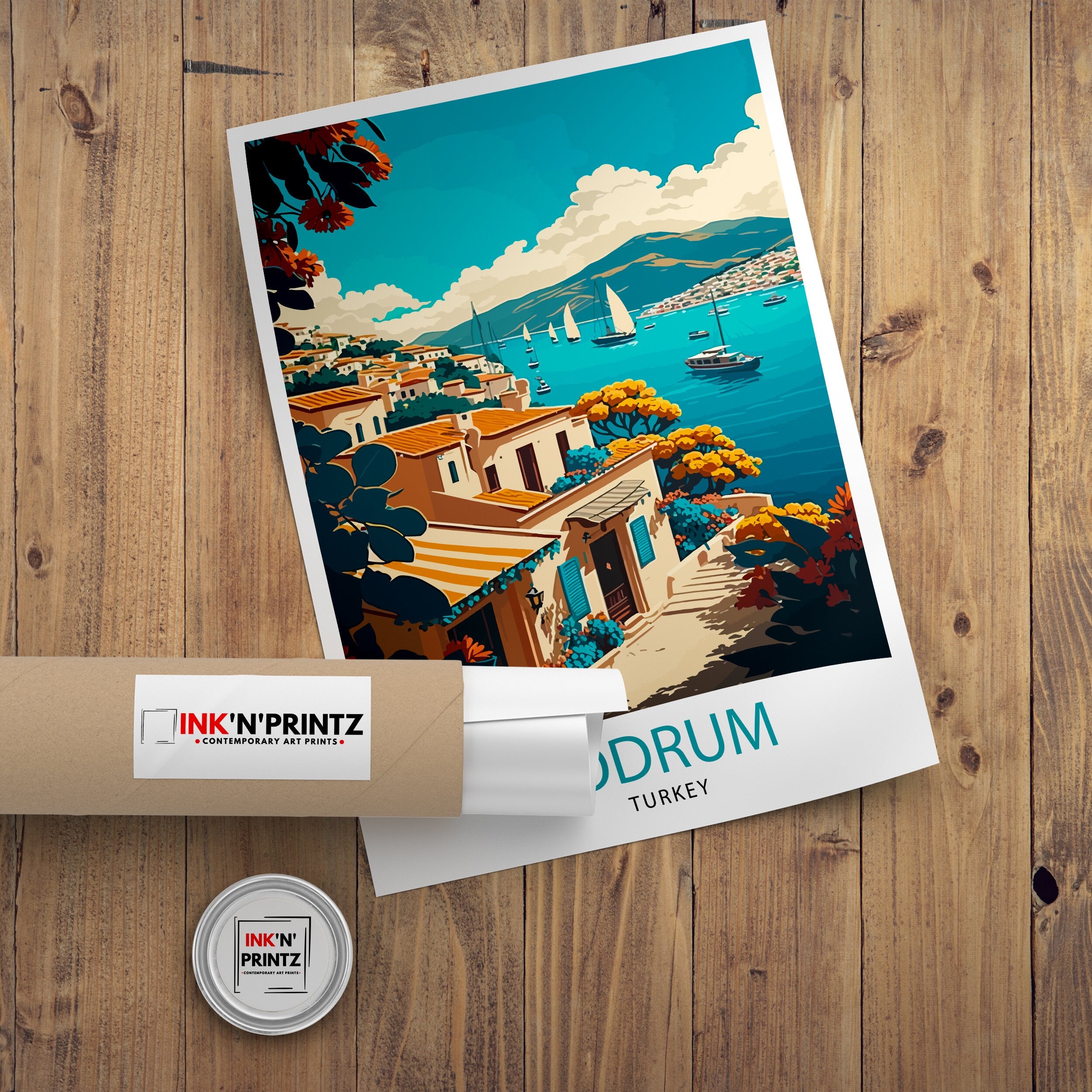 Bodrum Turkey Travel Illustration Print
