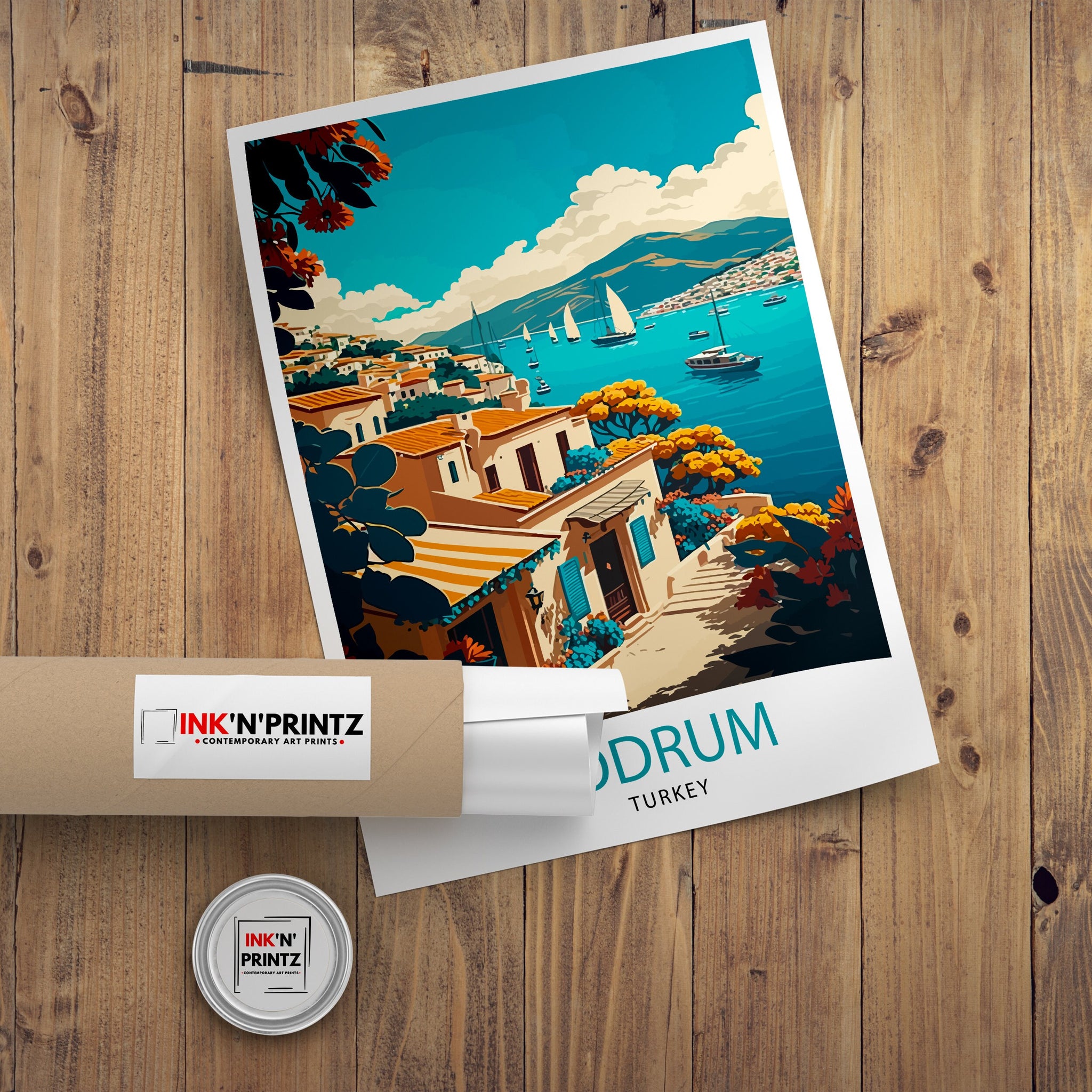Bodrum Turkey Travel Illustration Print