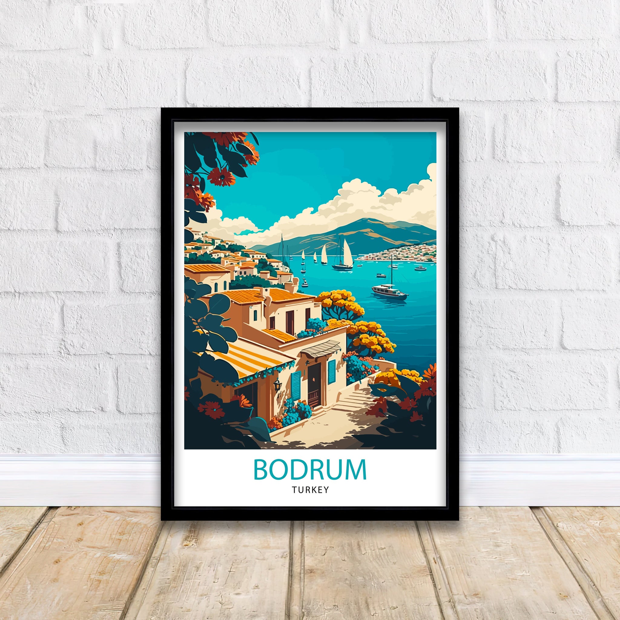 Bodrum Turkey Travel Illustration Print