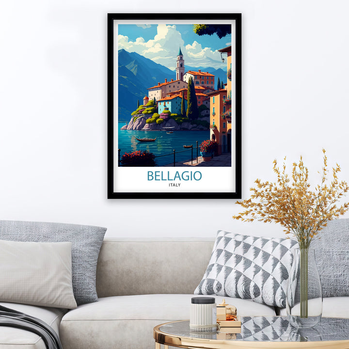 Bellagio Italy Travel Poster Bellagio Wall Art Bellagio Italy Illustration Travel Poster Gift for Bellagio Italy Home Decor