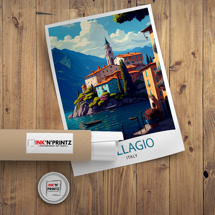 Bellagio Italy Travel Poster Bellagio Wall Art Bellagio Italy Illustration Travel Poster Gift for Bellagio Italy Home Decor