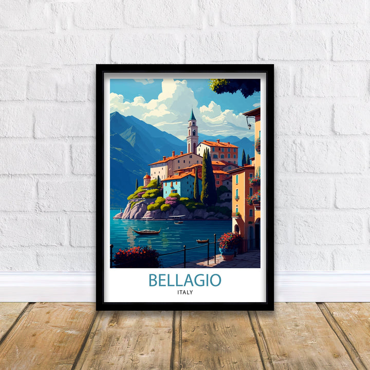 Bellagio Italy Travel Poster Bellagio Wall Art Bellagio Italy Illustration Travel Poster Gift for Bellagio Italy Home Decor