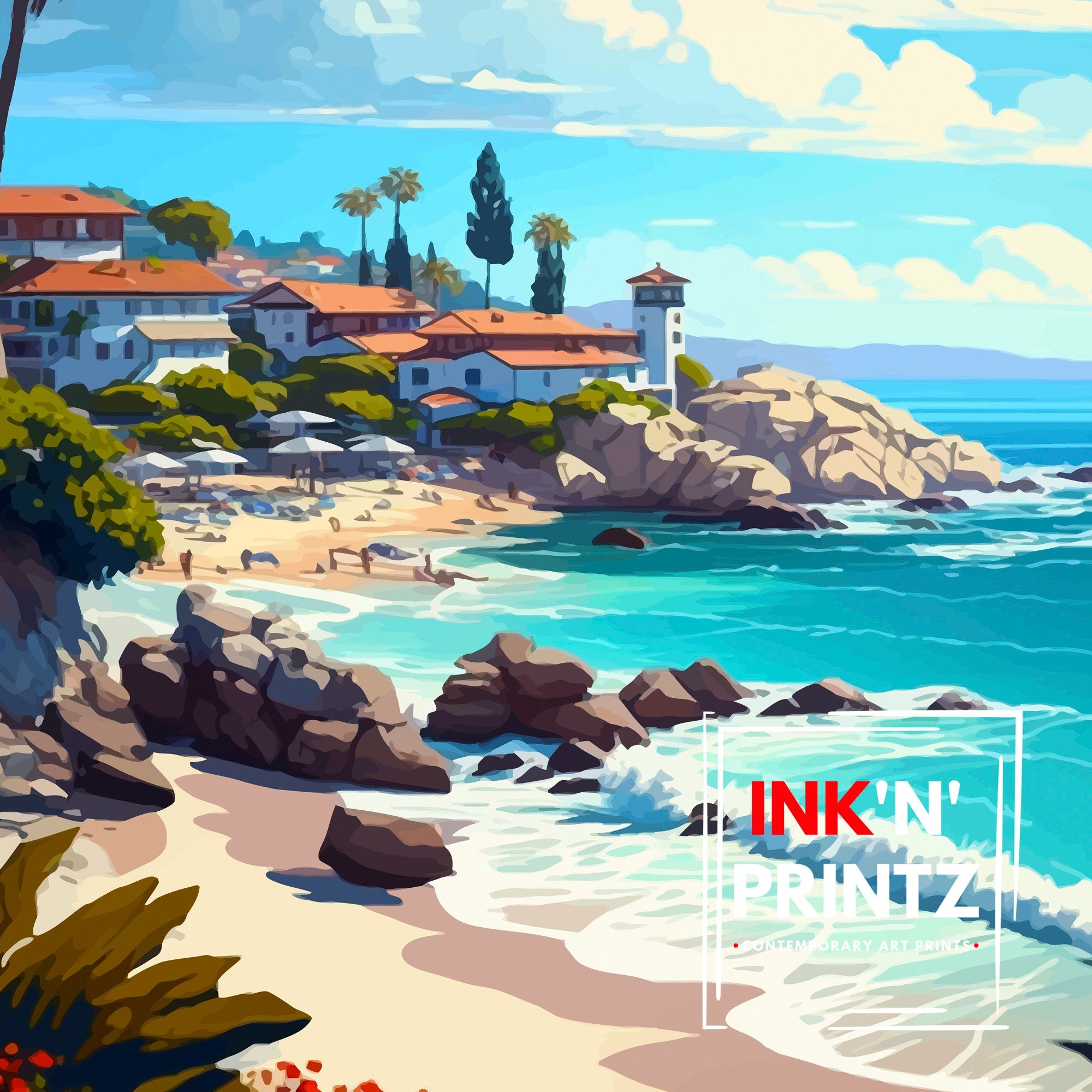 Laguna Beach Travel Print | Coastal California Wall Art