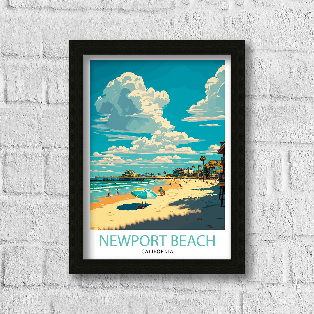 Newport Beach California Travel Poster Newport Beach