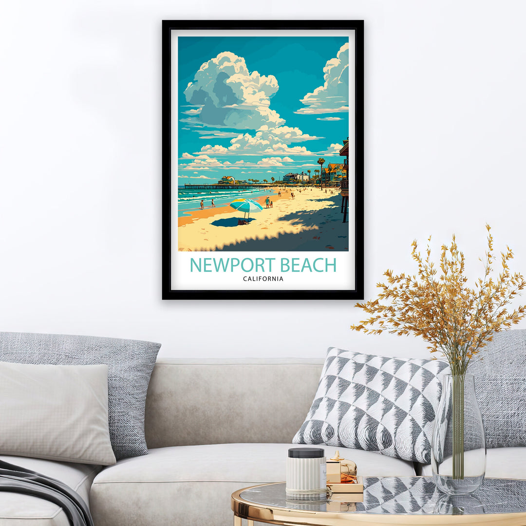 Newport Beach California Travel Poster Newport Beach