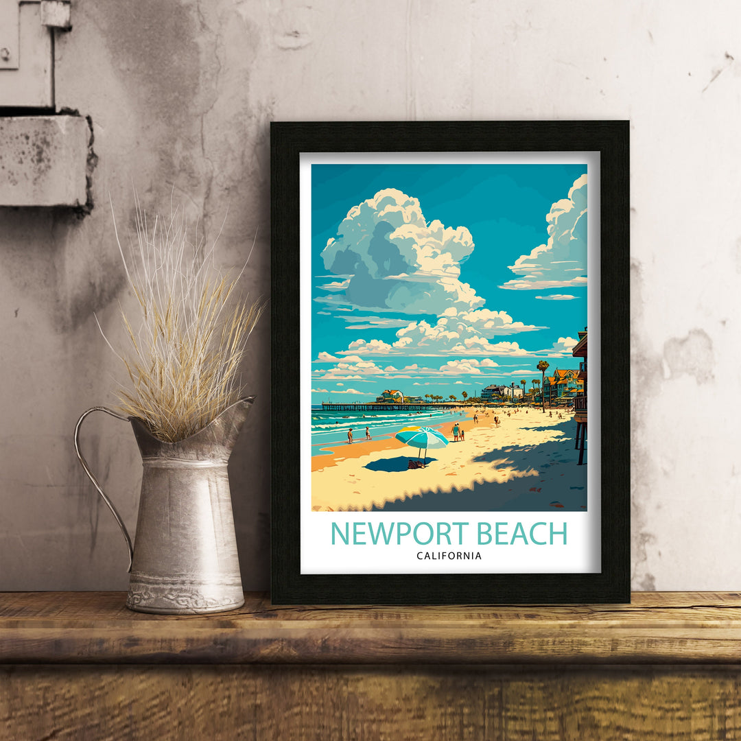 Newport Beach California Travel Poster Newport Beach