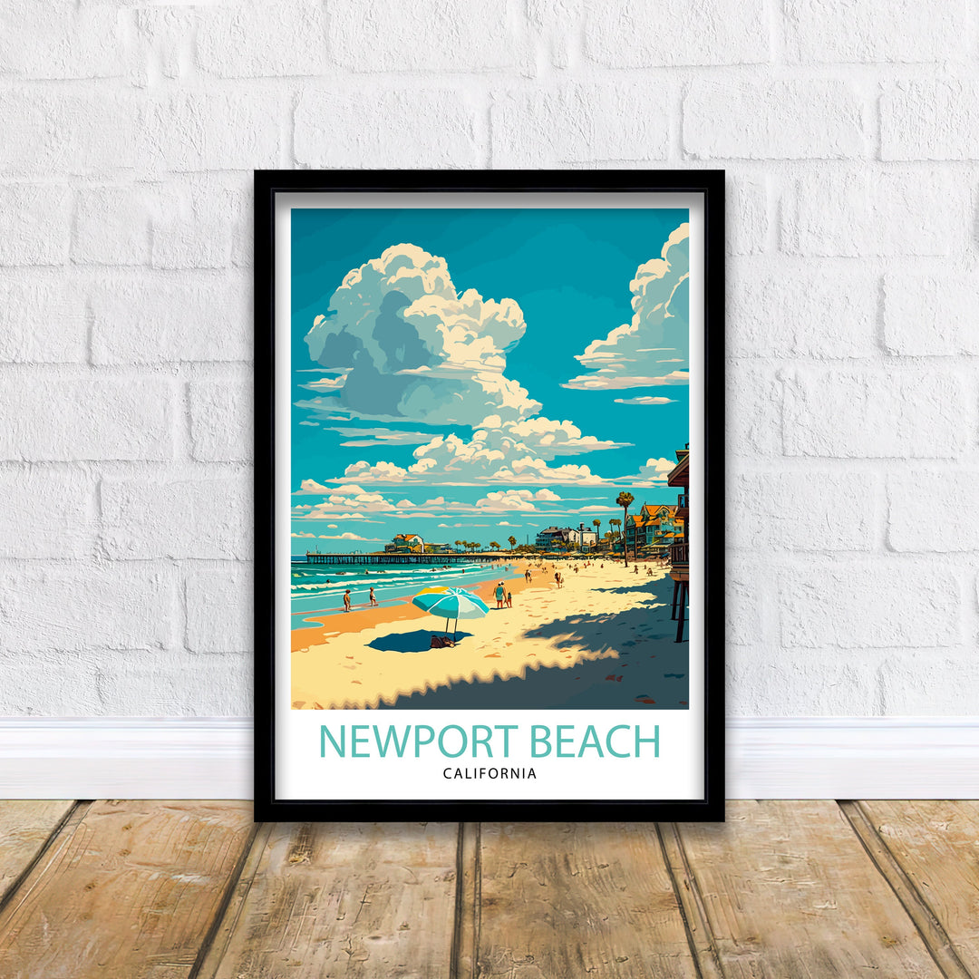 Newport Beach California Travel Poster Newport Beach