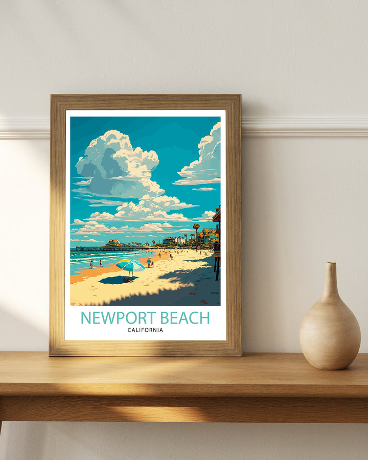 Newport Beach California Travel Poster Newport Beach