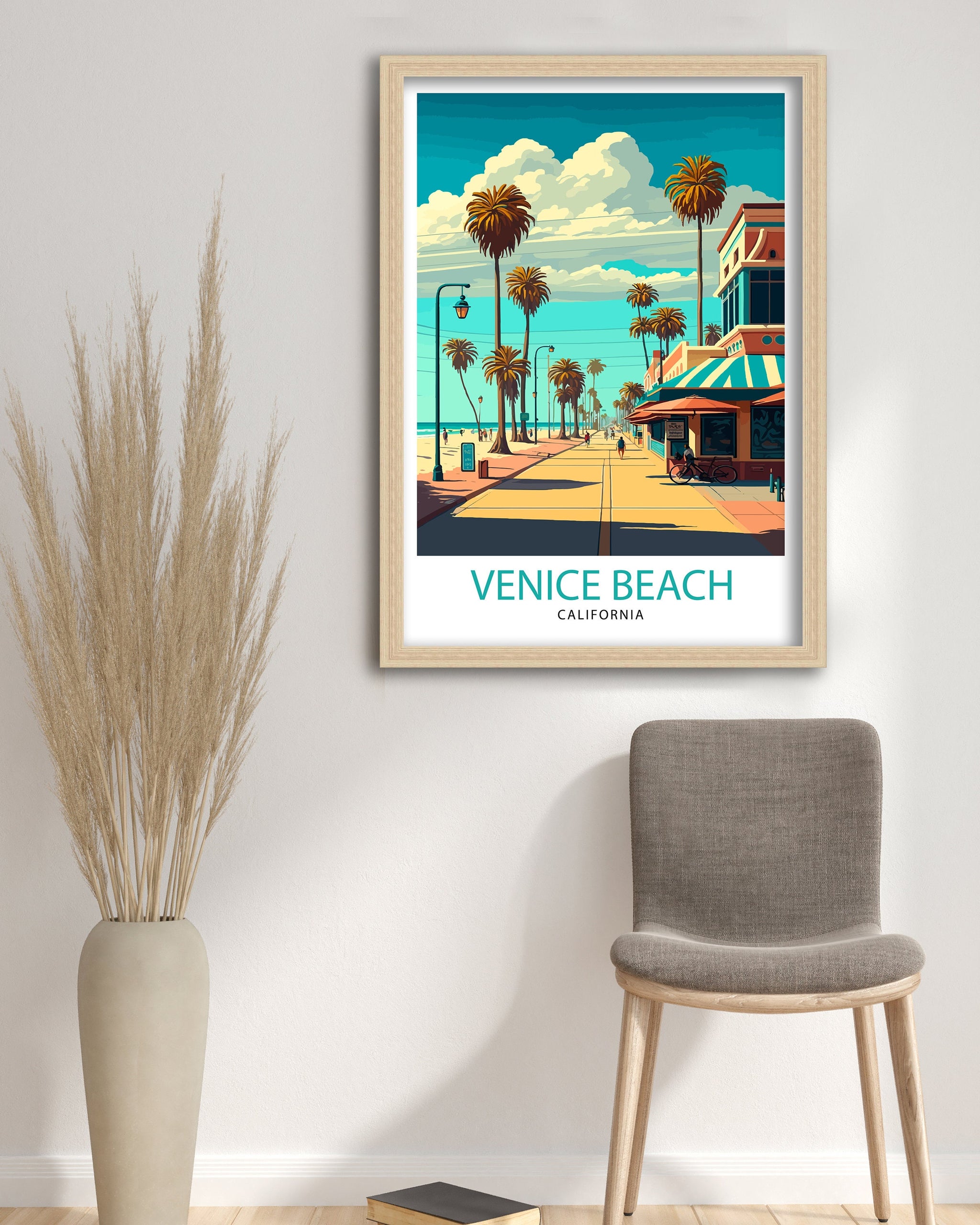 Venice Beach California Travel Poster Venice Beach Wall Art Venice Beach Home Decor Venice Beach Illustration Travel Poster Gift for Venice