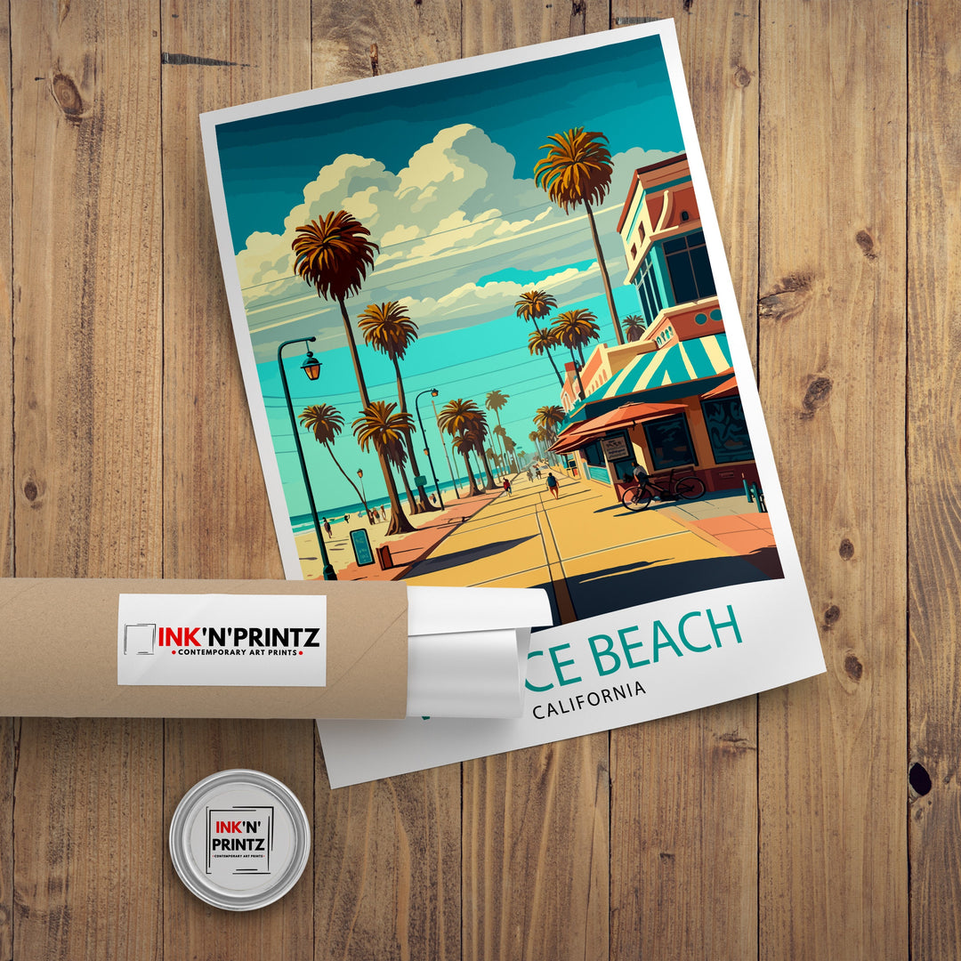 Venice Beach California Travel Poster Venice Beach Wall Art Venice Beach Home Decor Venice Beach Illustration Travel Poster Gift for Venice