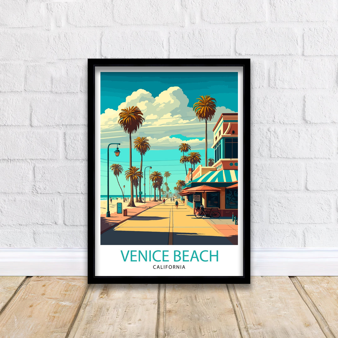 Venice Beach California Travel Poster Venice Beach Wall Art Venice Beach Home Decor Venice Beach Illustration Travel Poster Gift for Venice