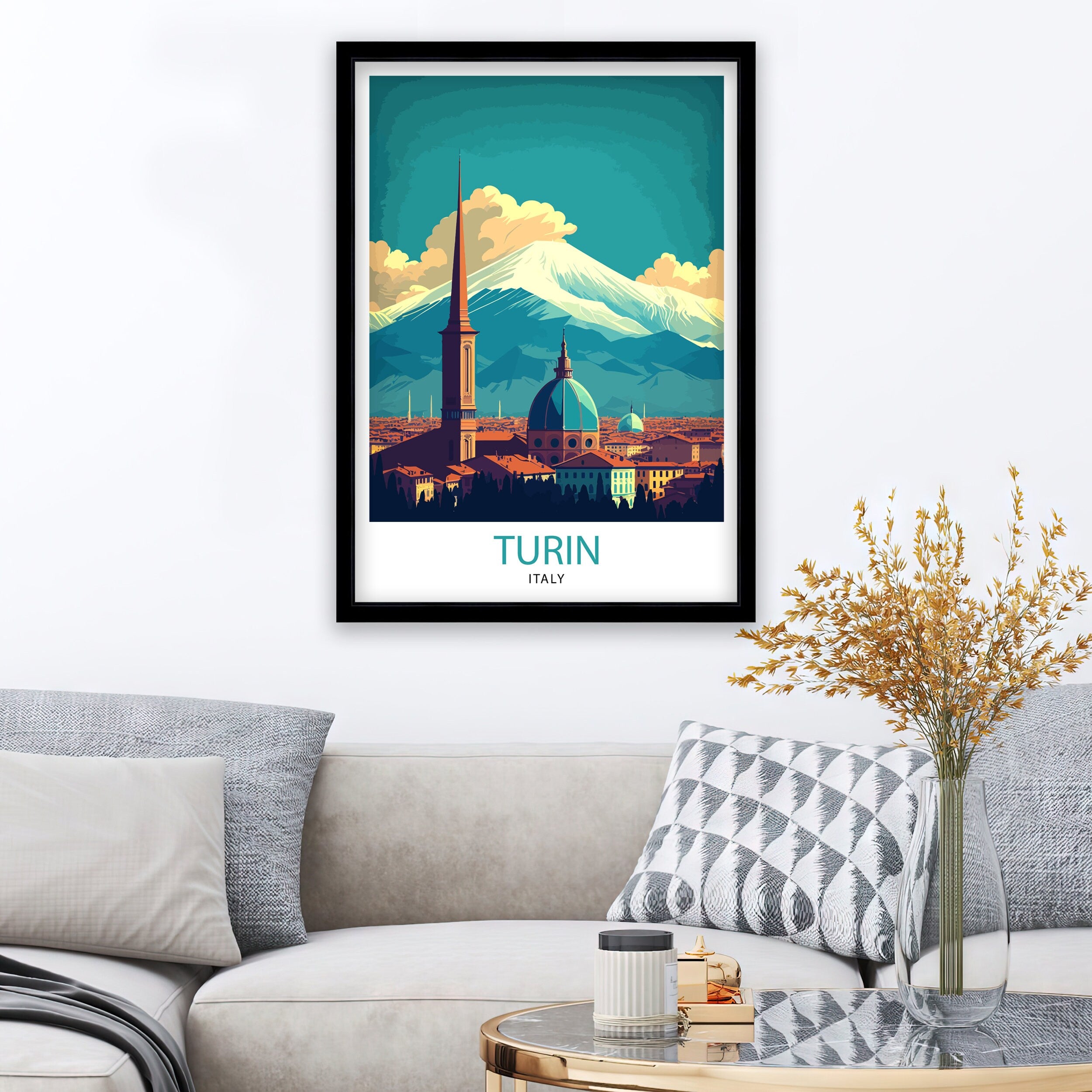 Turin Italy Art Print, Travel Poster, Home Decor