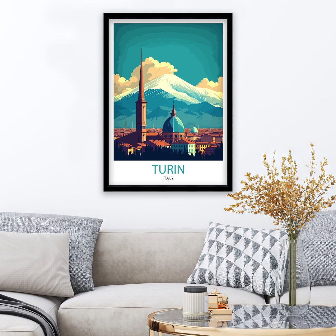 Turin Italy Travel Poster Turin