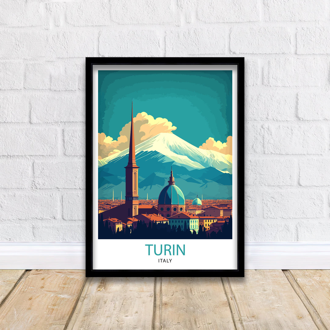 Turin Italy Travel Poster Turin