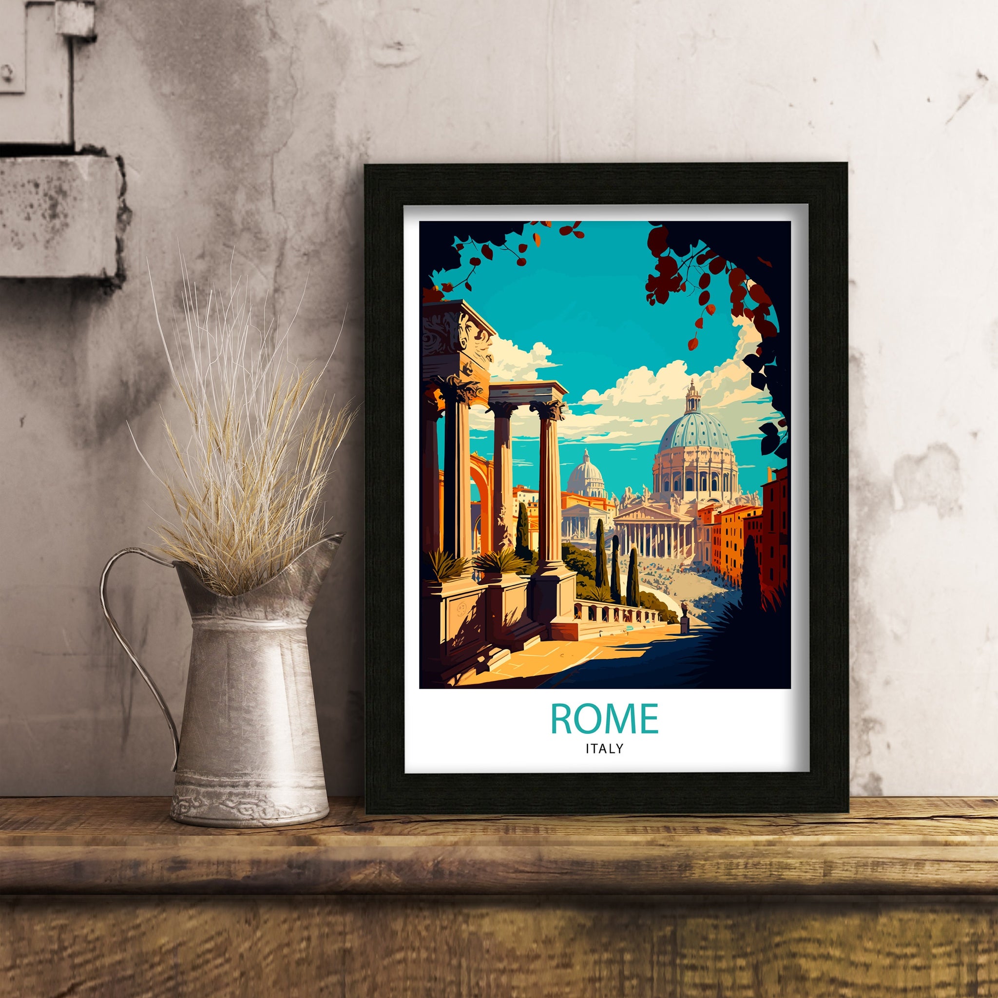 Rome Italy Travel Poster, Italian Home Decor