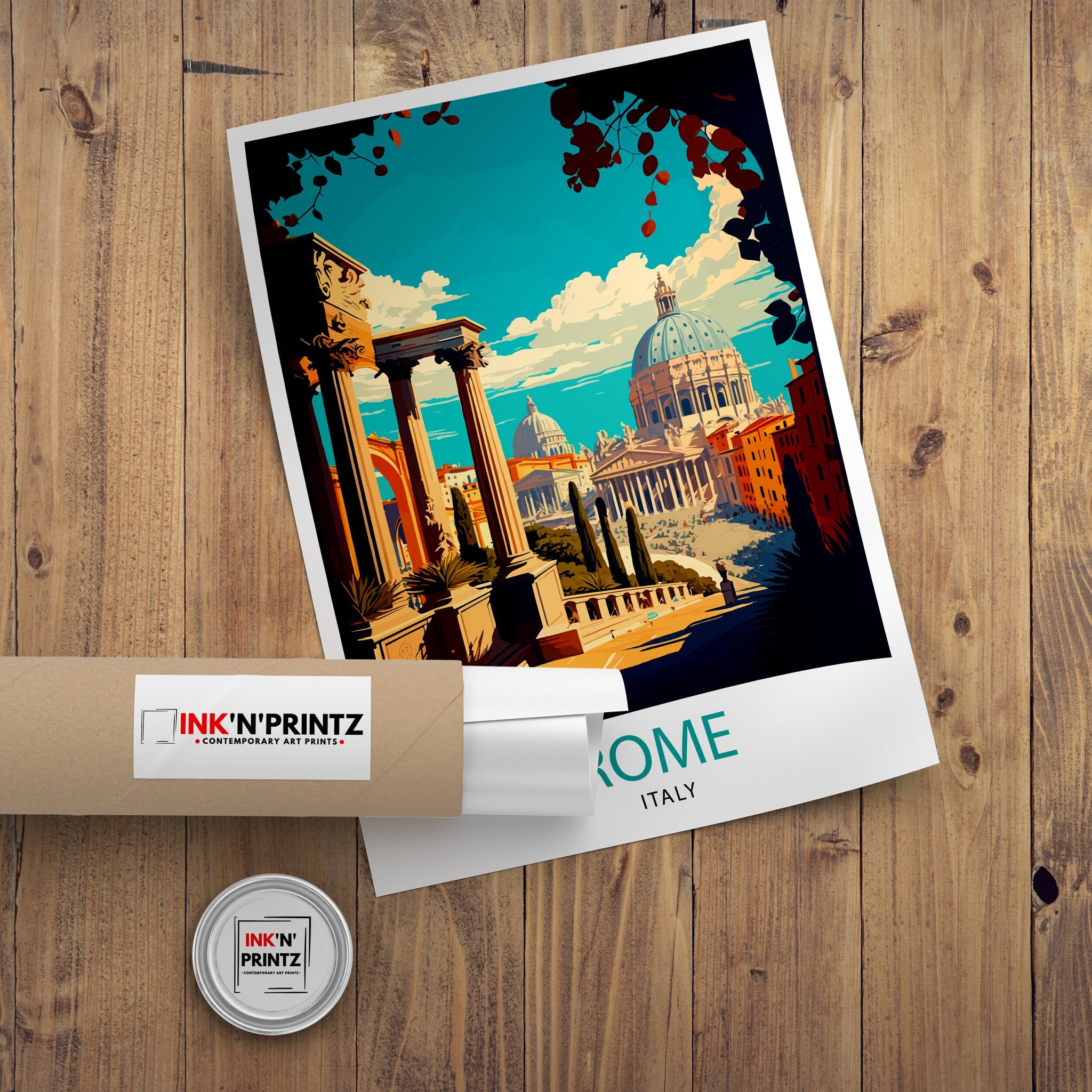 Rome Italy Travel Poster, Italian Home Decor