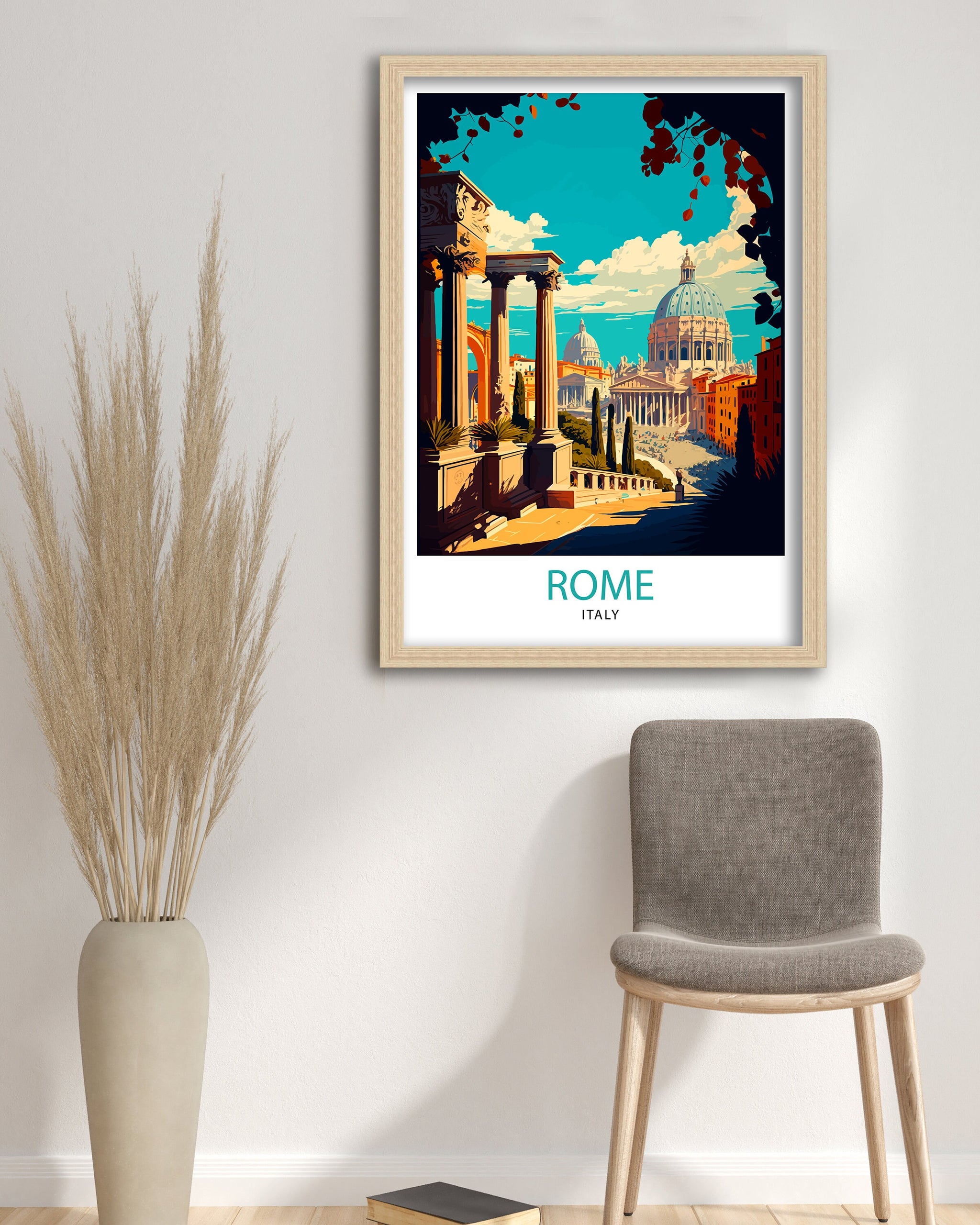 Rome Italy Travel Poster, Italian Home Decor