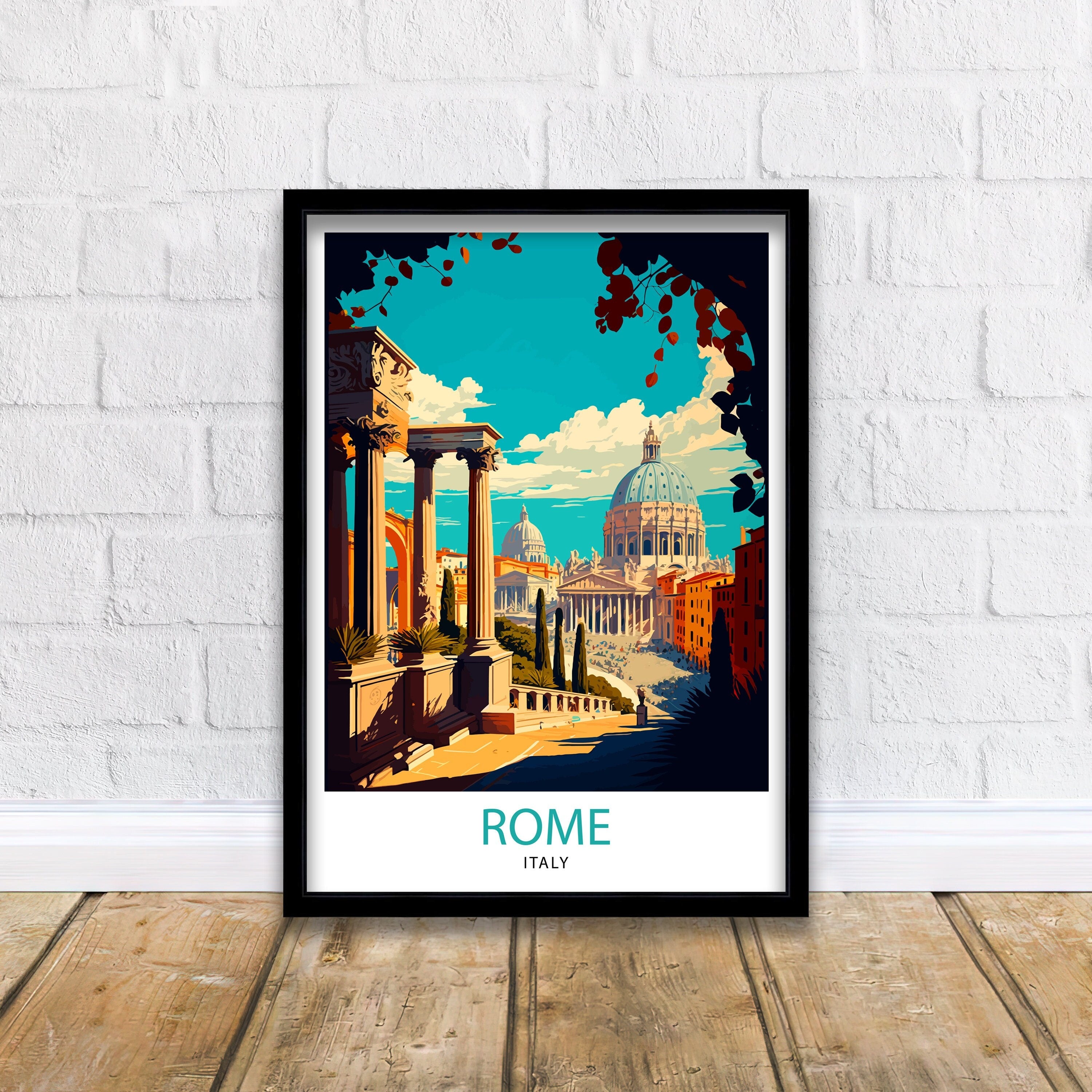 Rome Italy Travel Poster, Italian Home Decor
