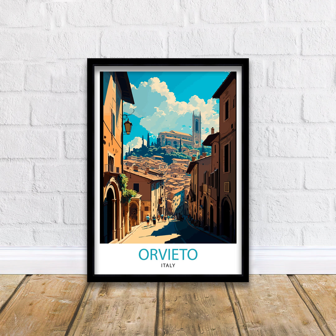 Orvieto Italy Travel Poster Orvieto Wall Art Italy Travel Poster Orvieto Cityscape Italy Illustration Gift for Italy Lovers Home Decor