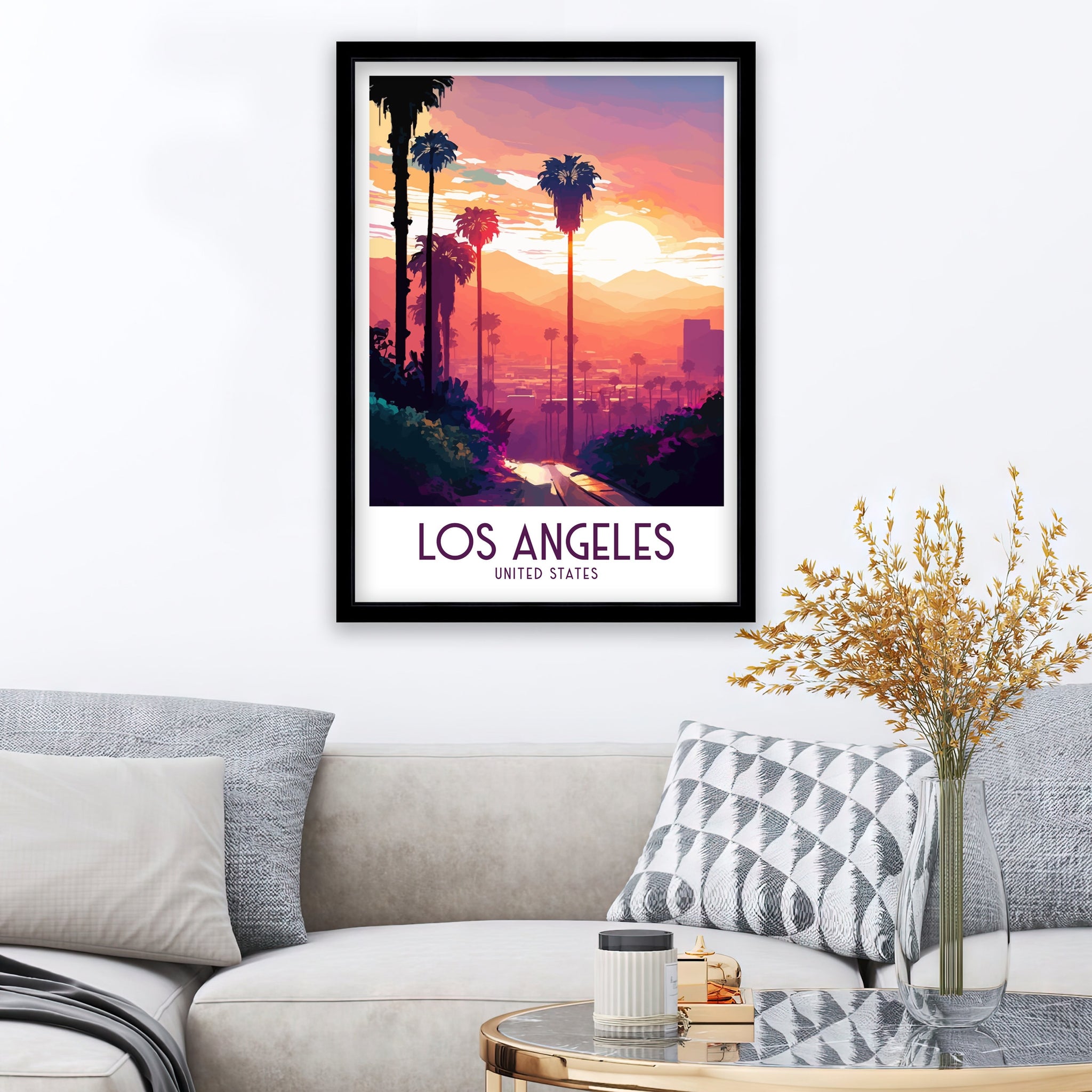 Los Angeles Travel Poster | California Landmark Art Print