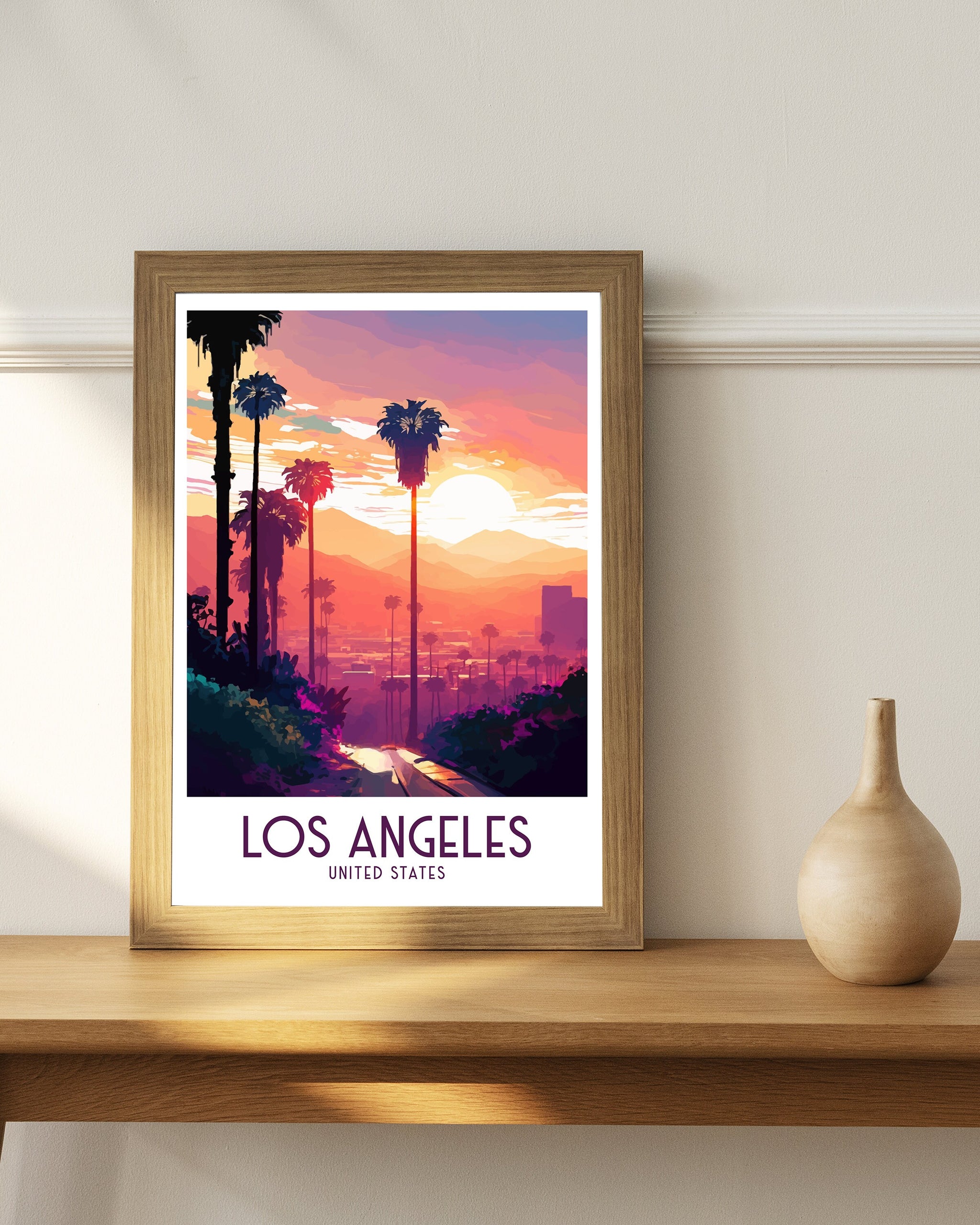 Los Angeles Travel Poster | California Landmark Art Print