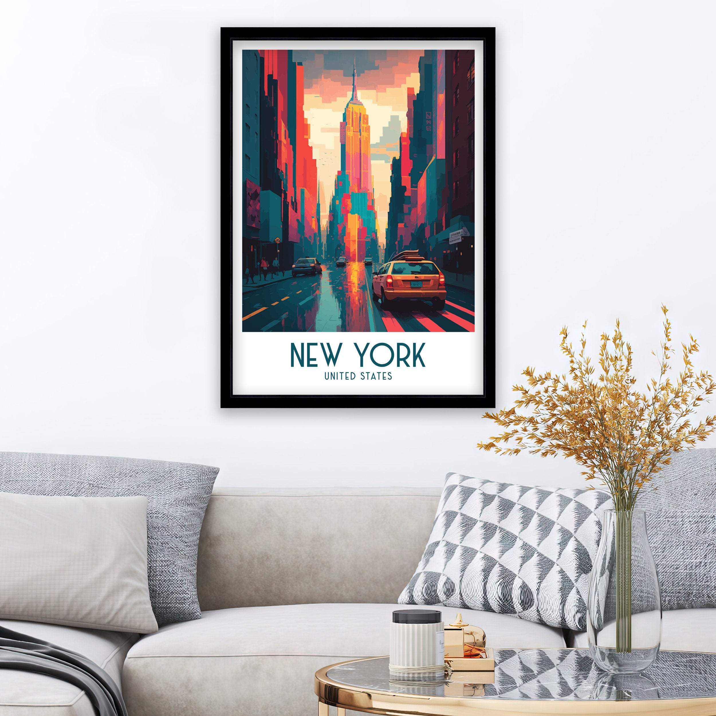 NYC Travel Poster | New York City Illustration Art Print