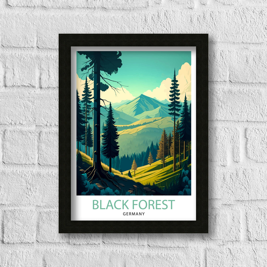 Black Forest Germany Travel Poster Black Forest Wall Art Germany Travel Poster Black Forest Illustration Germany