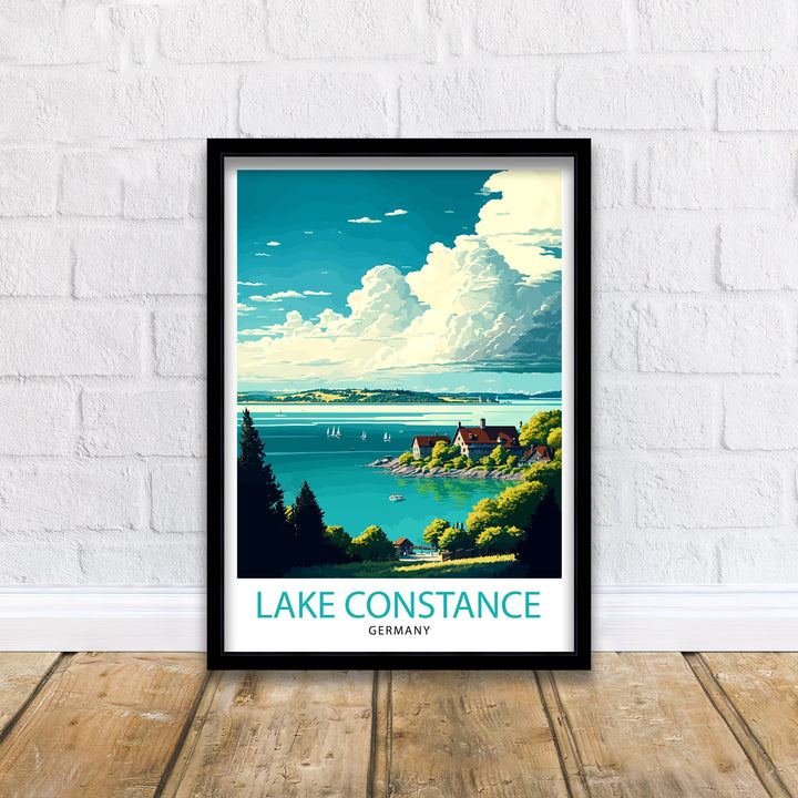 Lake Constance Travel Poster Lake Constance Wall Art Lake Constance Decor Lake Constance Poster Lake Constance Illustration Germany Travel