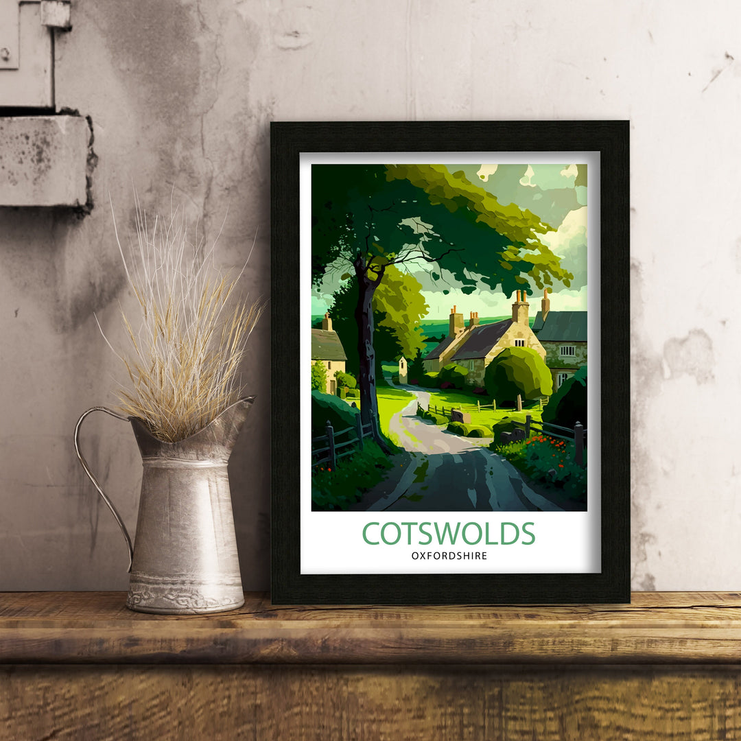 Cotswolds Travel Poster Cotswolds Wall Art Cotswolds Illustration Travel Poster Gift Cotswolds Home Decor