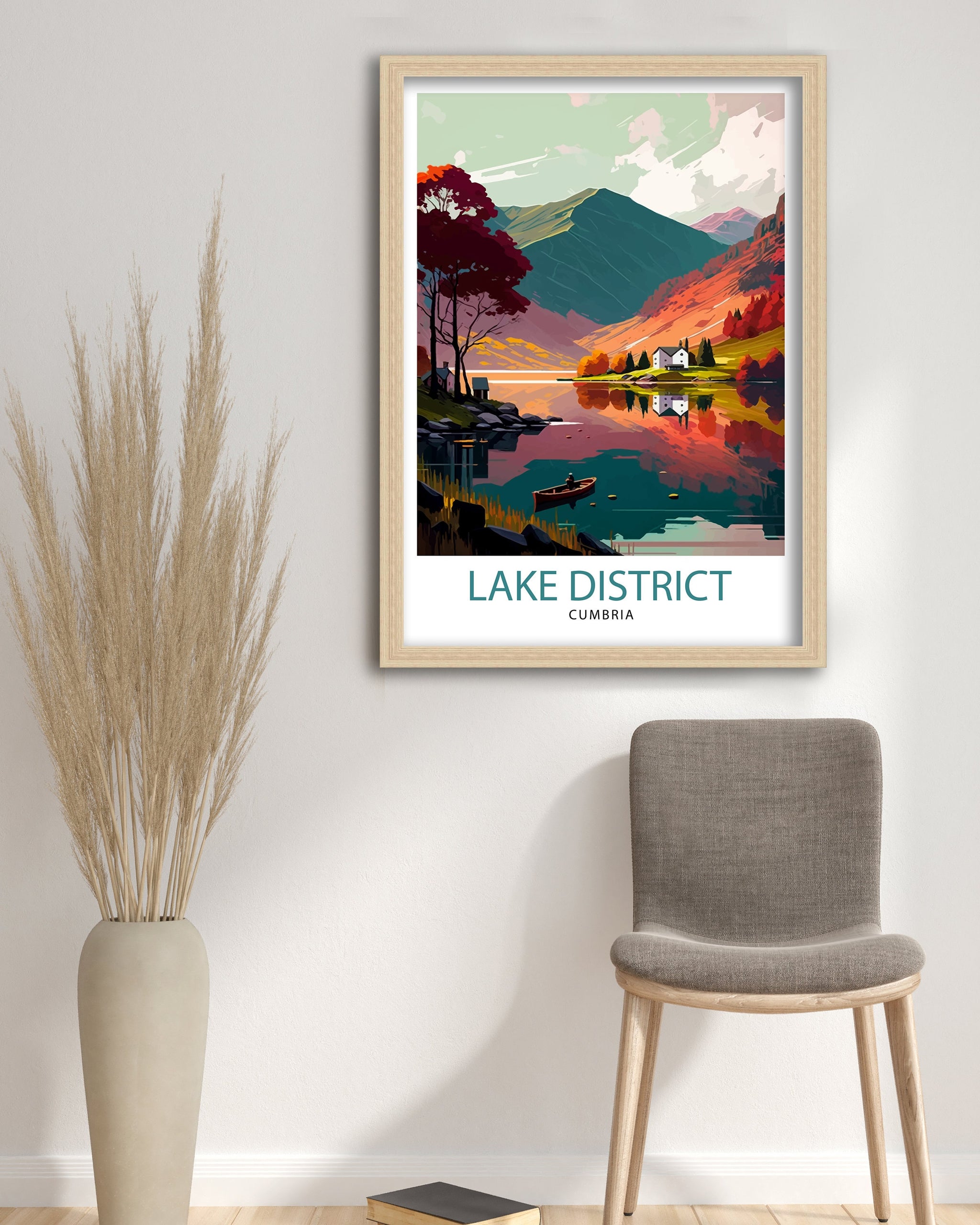 Lake District Cumbria Travel Print Lake District Wall Art Lake District Home Decor Lake District Illustration Travel Poster, Gift for Lake